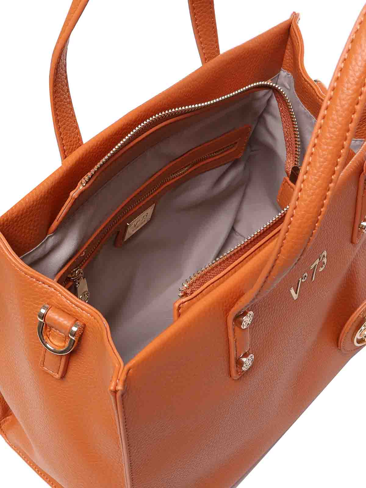 Shop V73 Lara Tote Bag With Logo In Orange