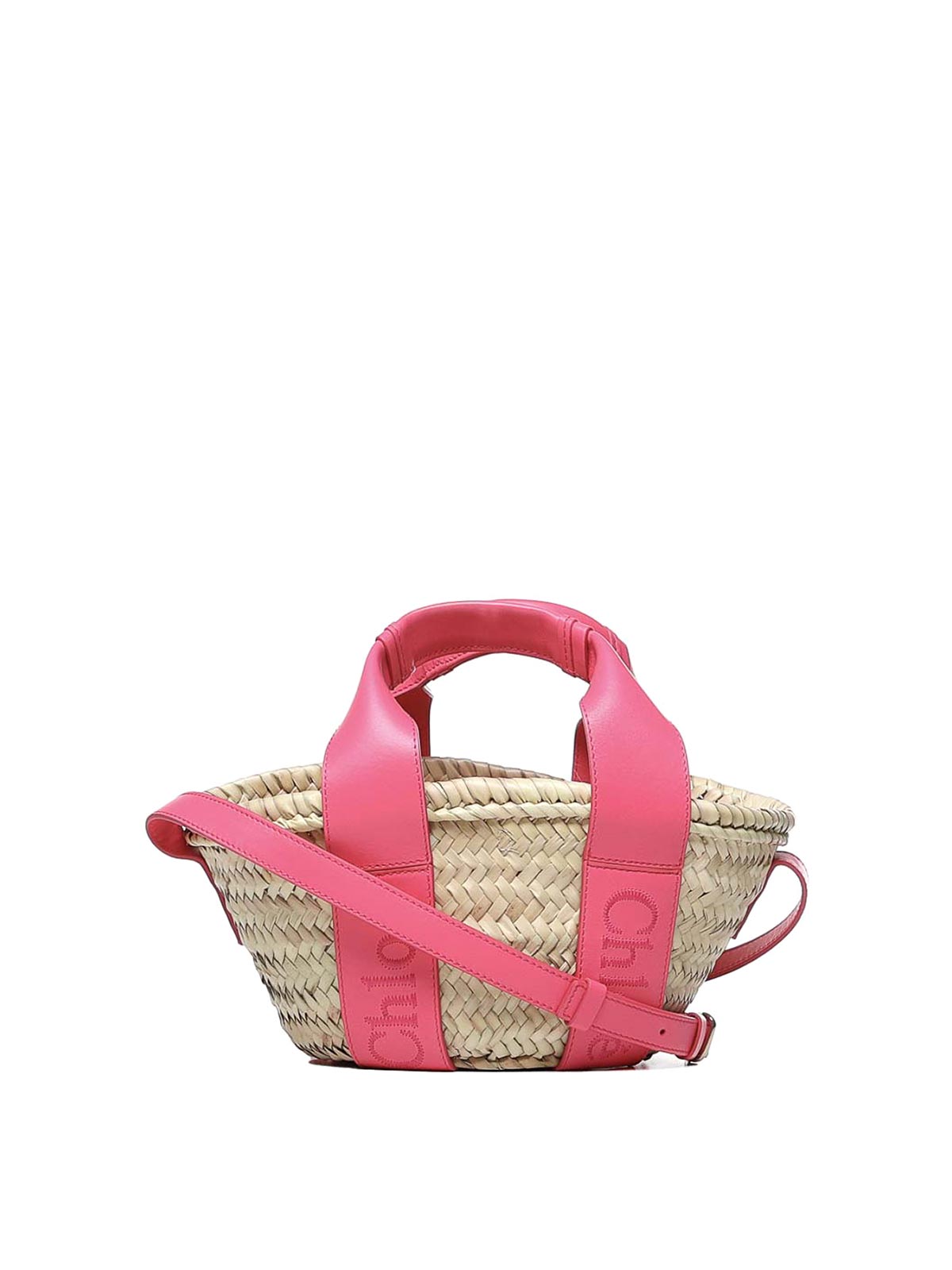 Shop Chloé Sense Small Basket Bag In Rosado