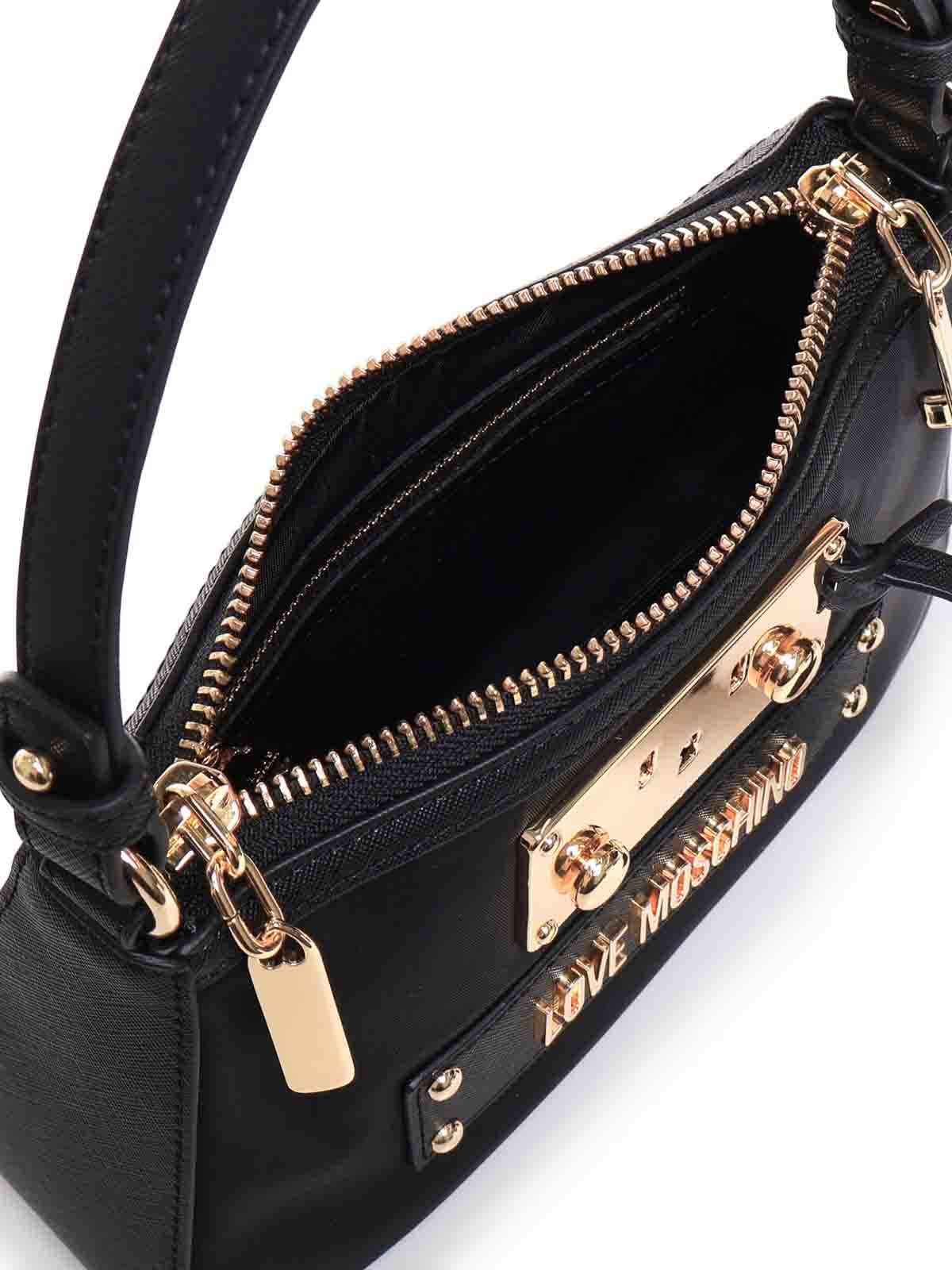 Shop Love Moschino Bag With Handle And Shoulder Strap In Negro