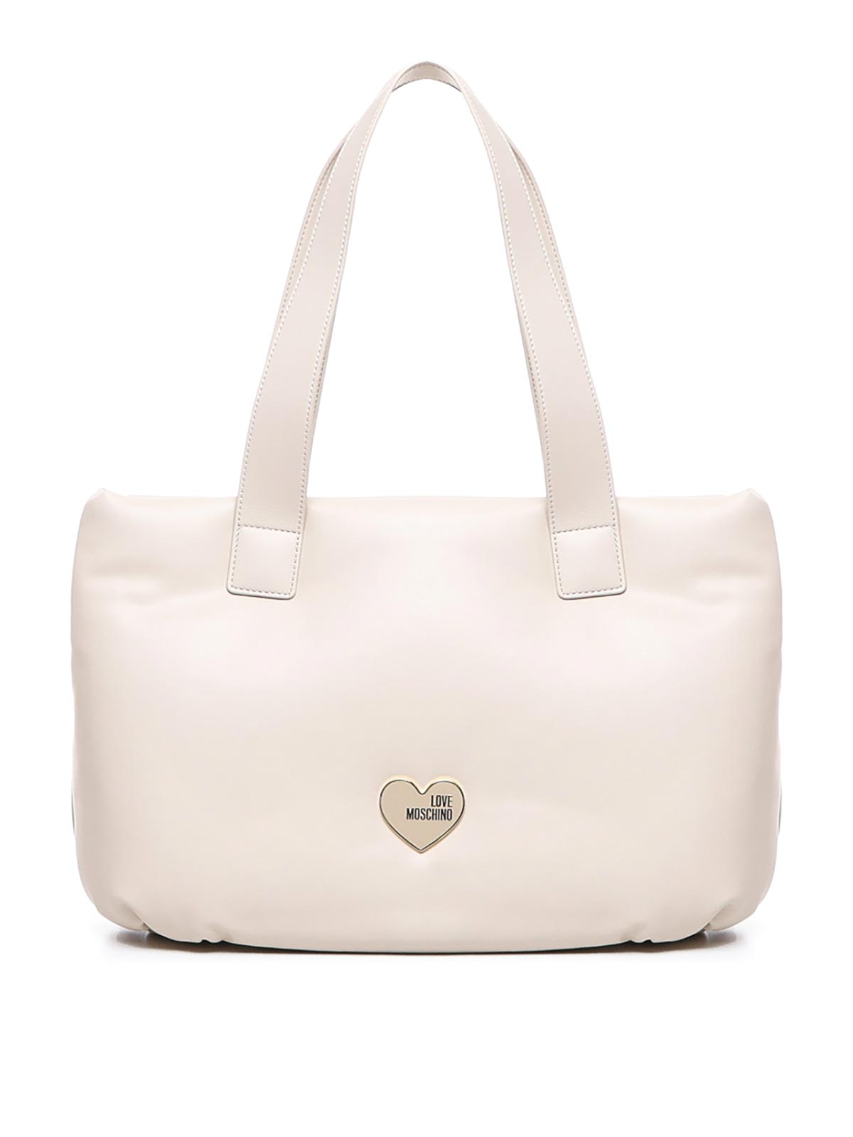 Shop Love Moschino Padded Bag With Logo In Blanco