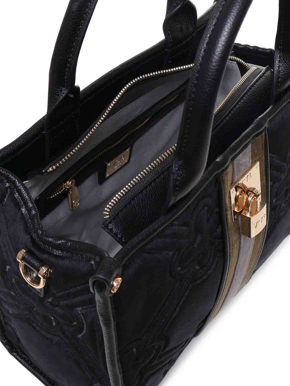 Shop V73 Iris Quilted Tote Bag In Negro
