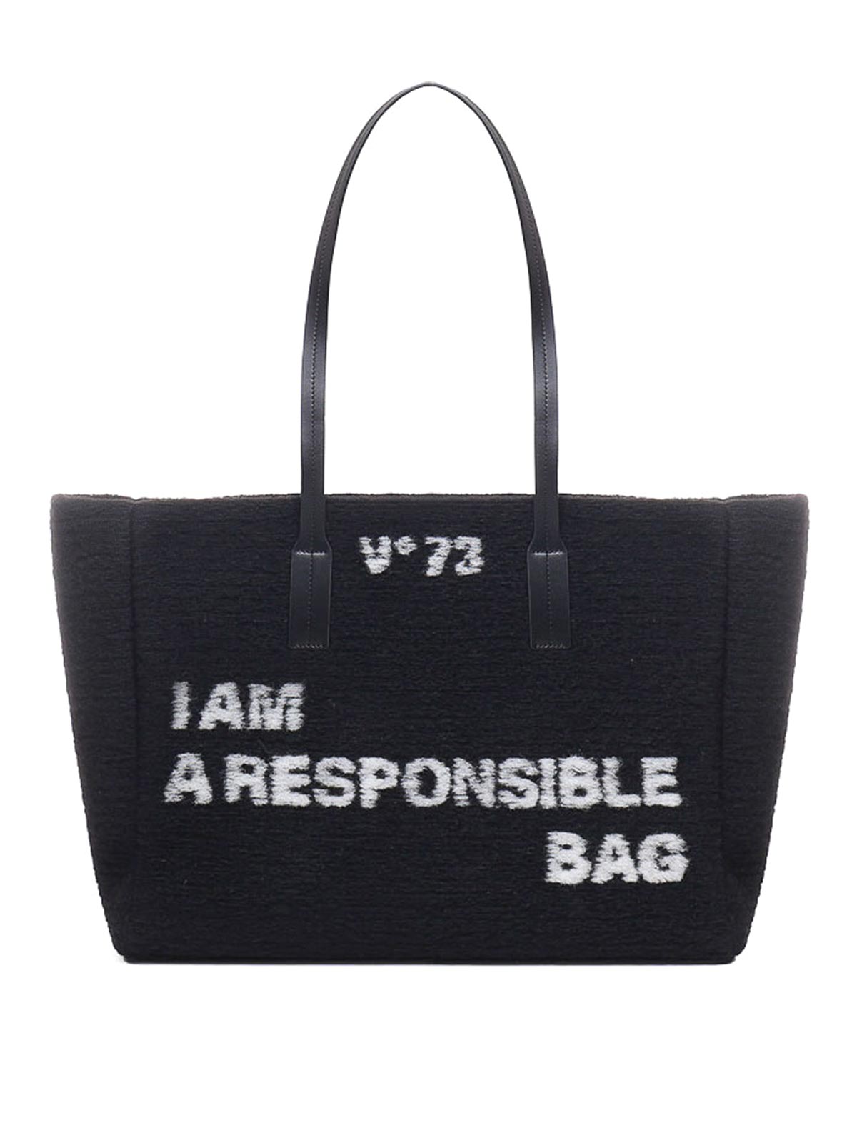 V73 Responsibility Bis Two-tone Tote In Negro