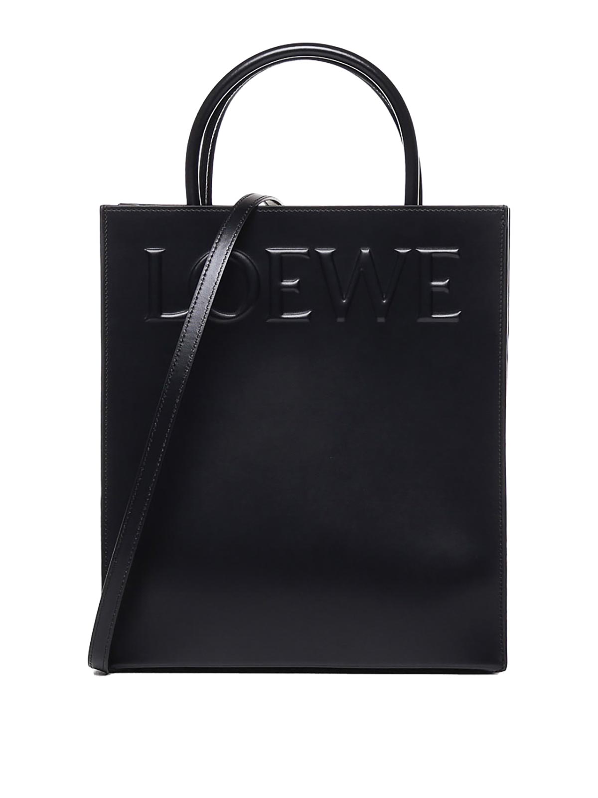 Loewe Leather A4 Tote Bag In Black