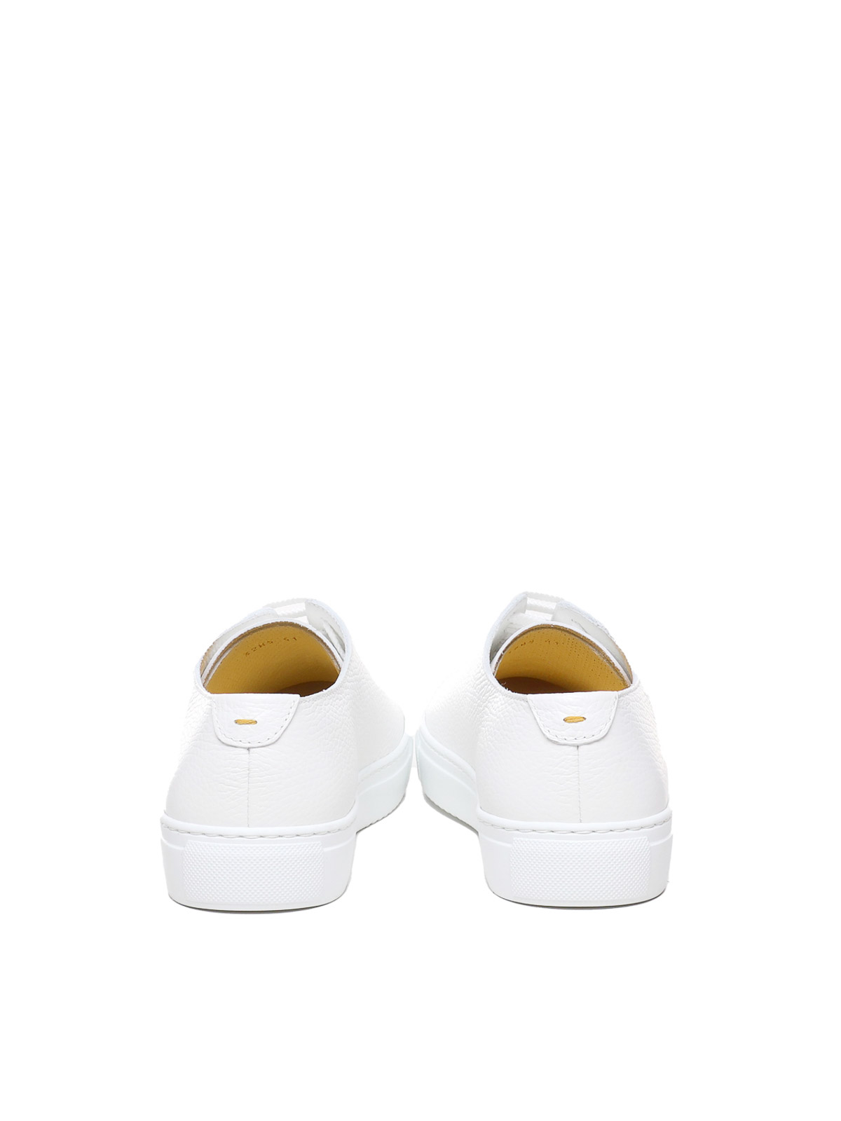 Shop Doucal's Leather Sneakers In Blanco