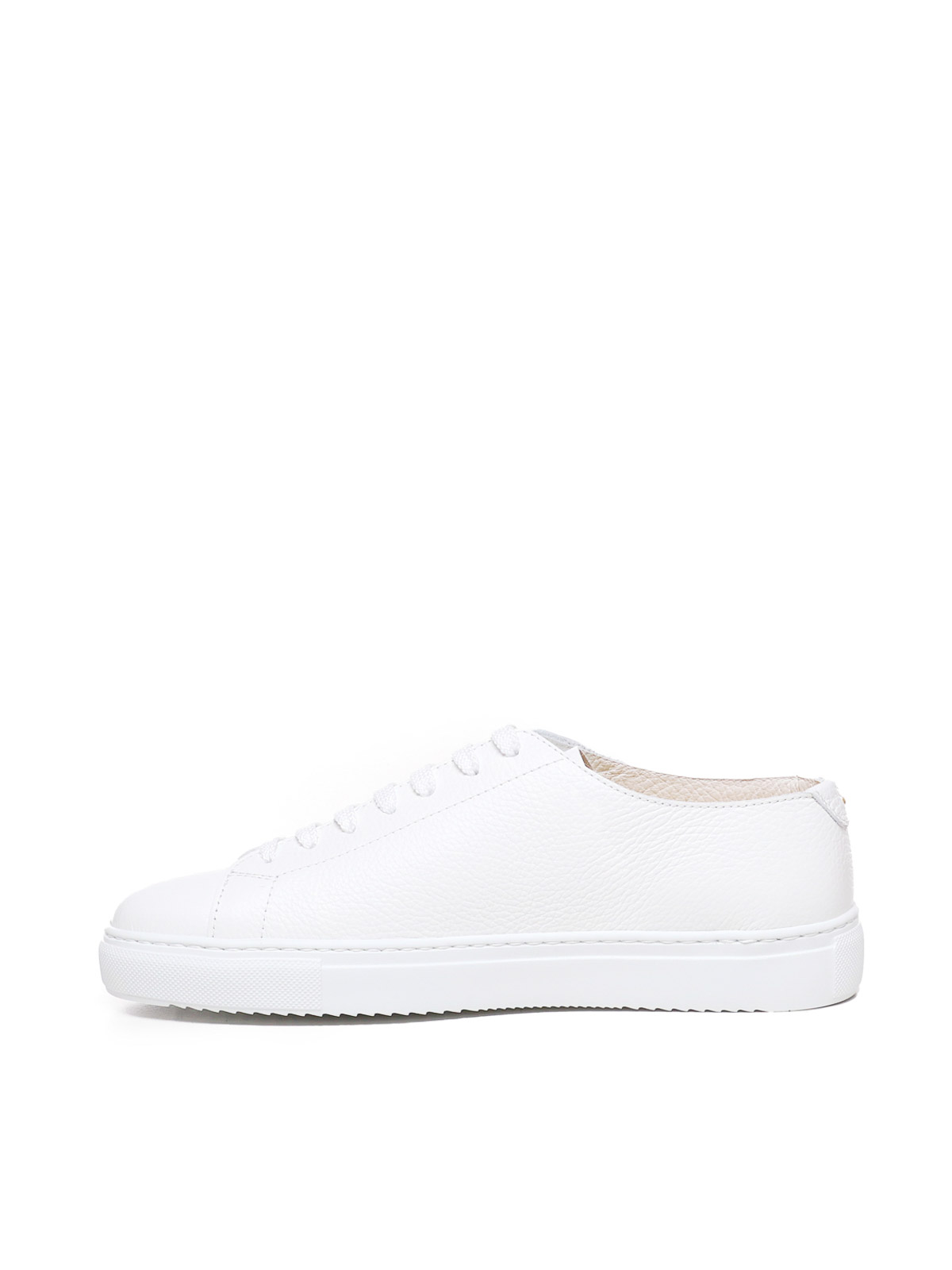 Shop Doucal's Leather Sneakers In Blanco