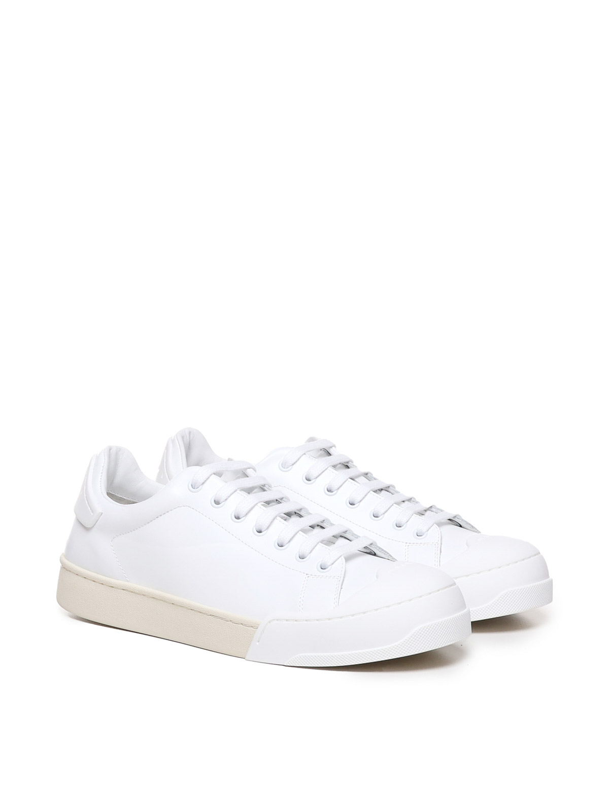 Shop Marni Sneakers With Embossed Logo In Blanco