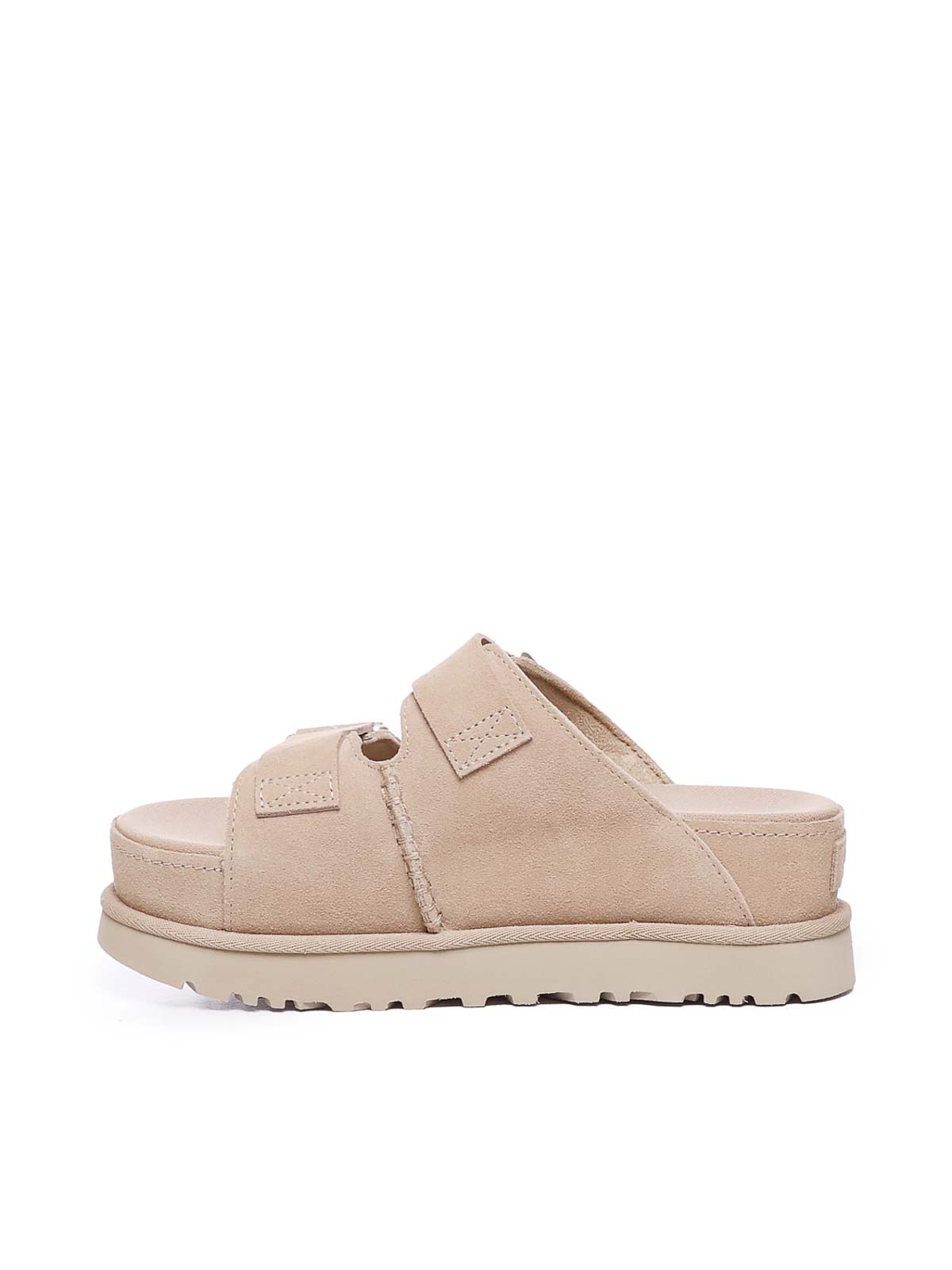 Shop Ugg Suede Sandals With Buckles In Color Carne Y Neutral