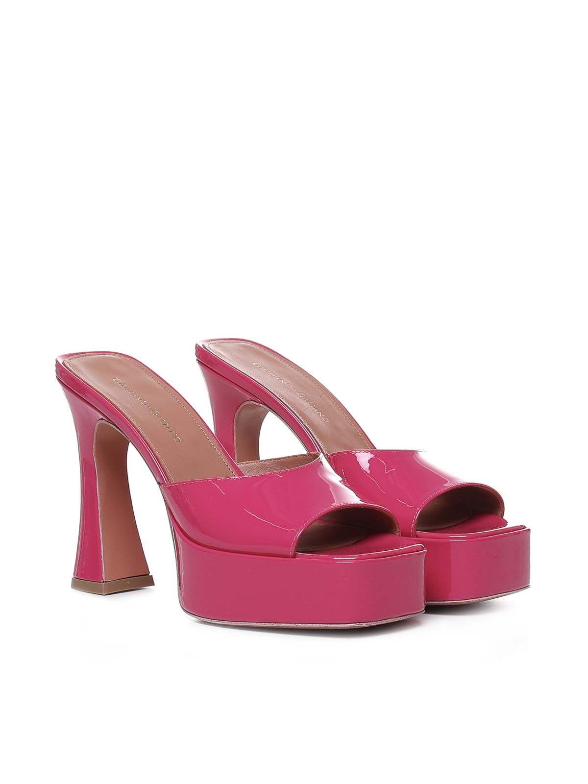 Shop Giuliano Galiano Charlie Mules In Patent Leather In Color Carne Y Neutral
