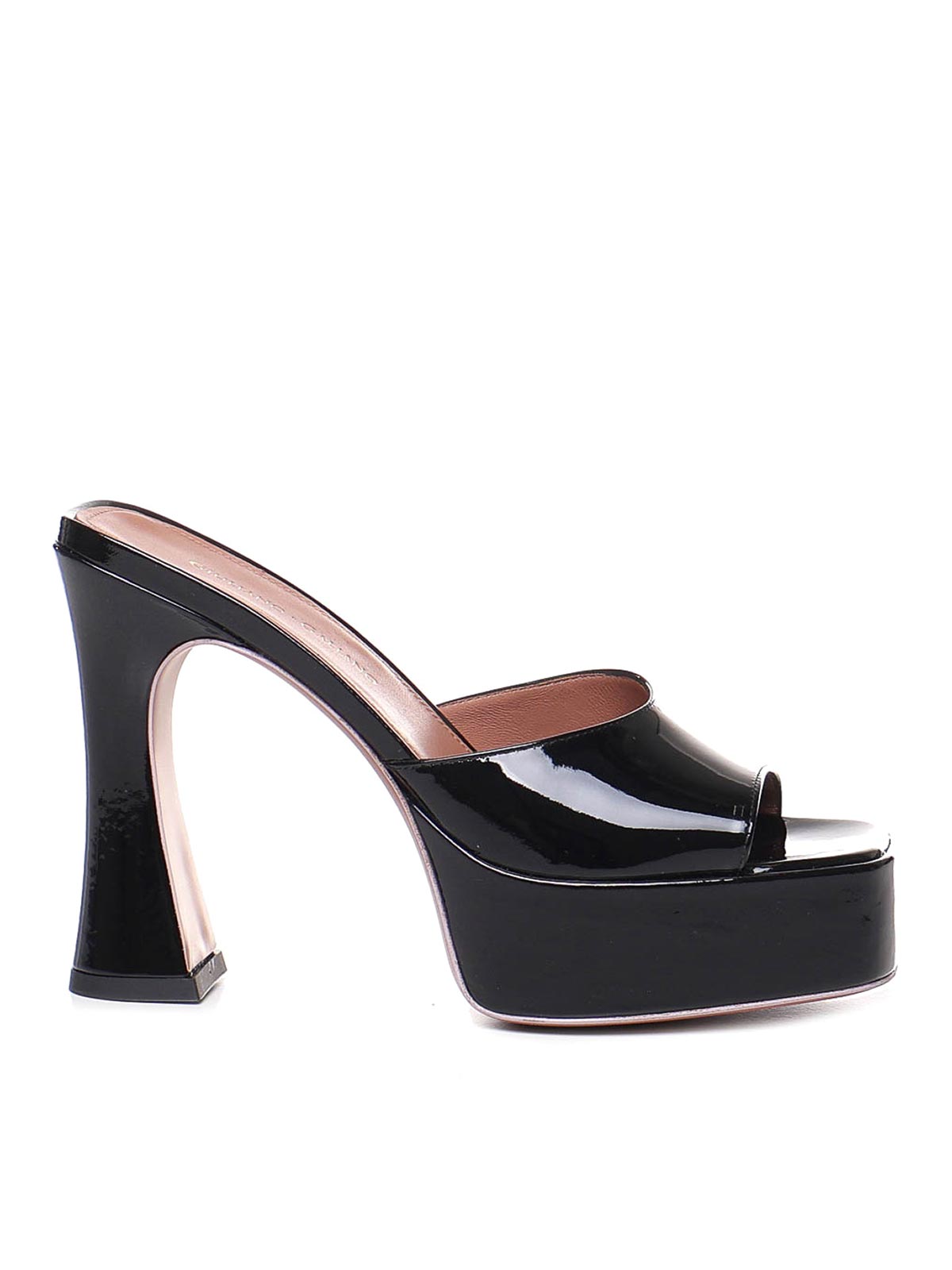 Shop Giuliano Galiano Charlie Mules In Patent Leather In Negro