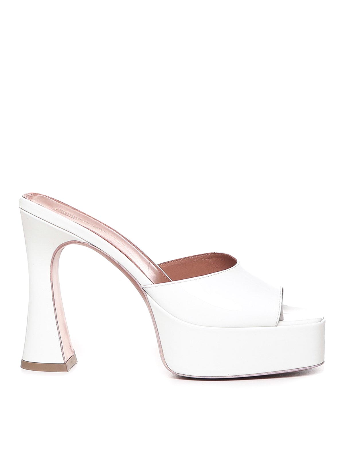 Giuliano Galiano Charlie 125mm Patent-leather Mules In Blanco