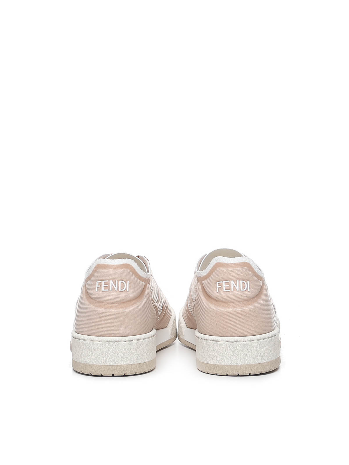 Shop Fendi Logo Sneakers In Fabric In Color Carne Y Neutral