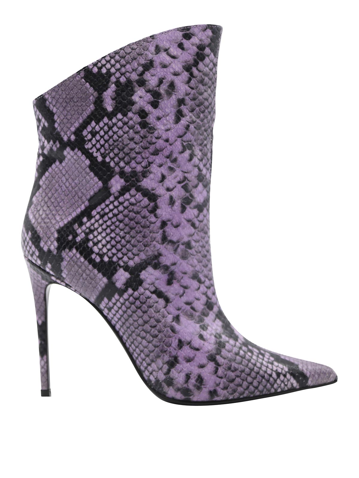 Shop Giuliano Galiano Elise Python Effect Ankle Boots In Púrpura