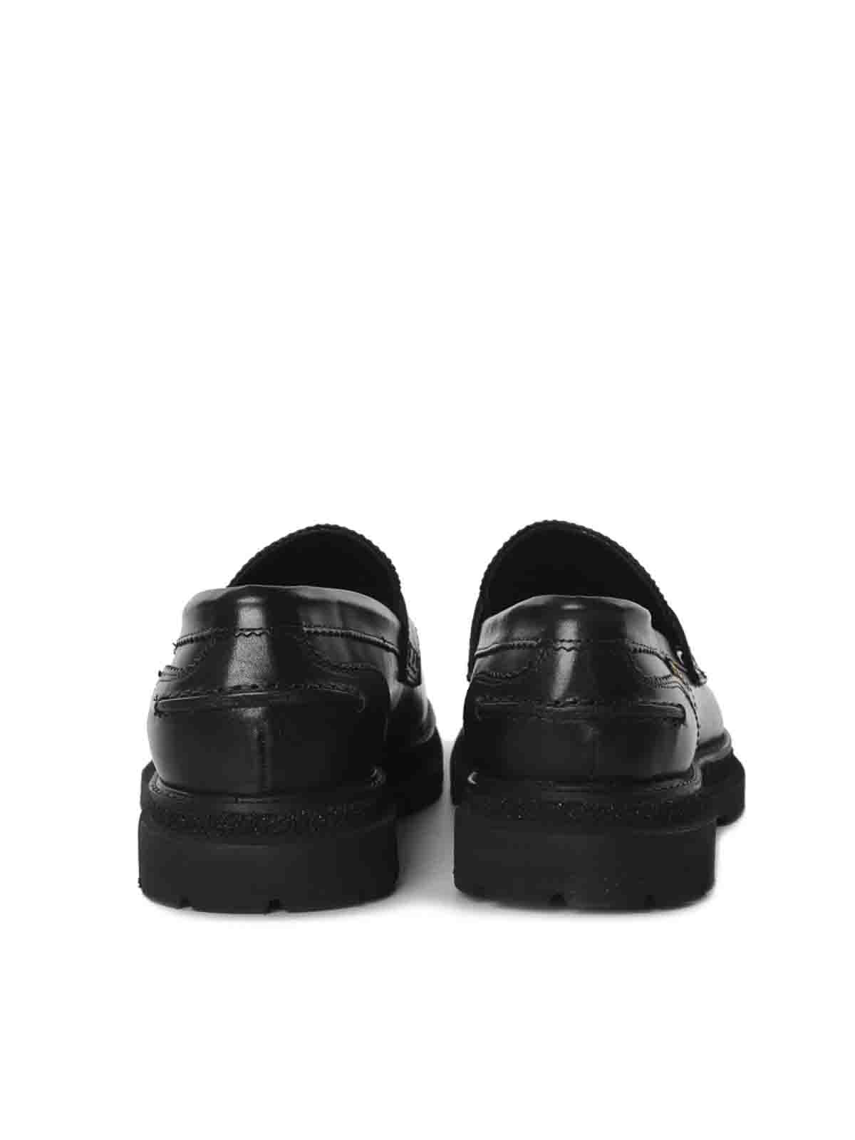 Shop Giuliano Galiano Joe Loafers In Leather In Negro