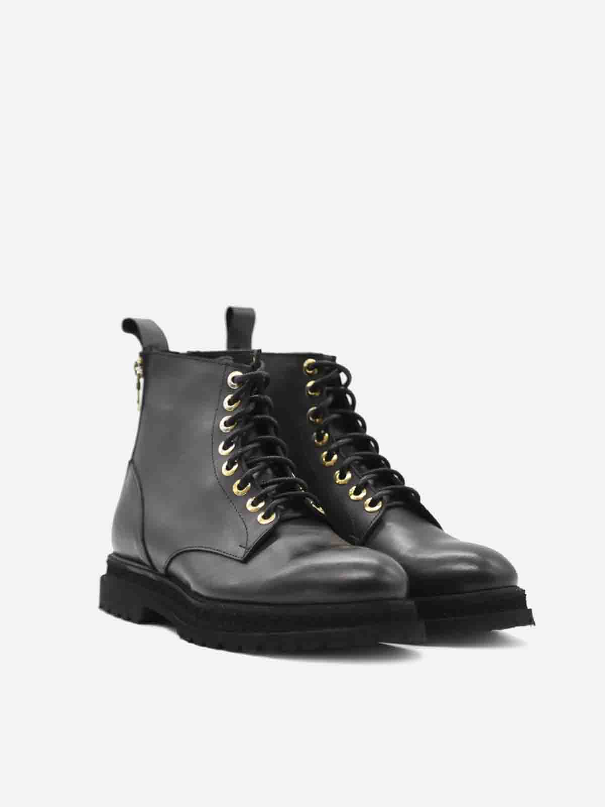 Shop Giuliano Galiano Tiger Leather Ankle Boots In Negro