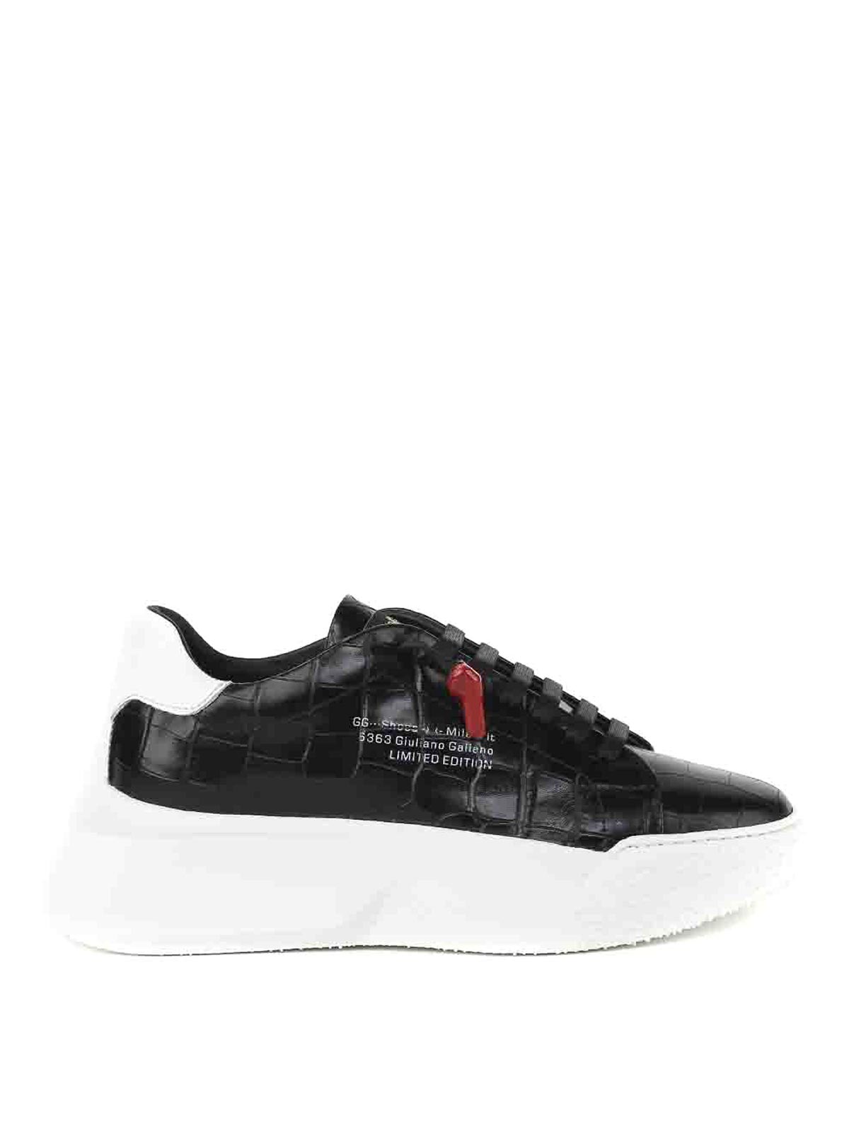 Giuliano Galiano Leather Sneakers In Negro