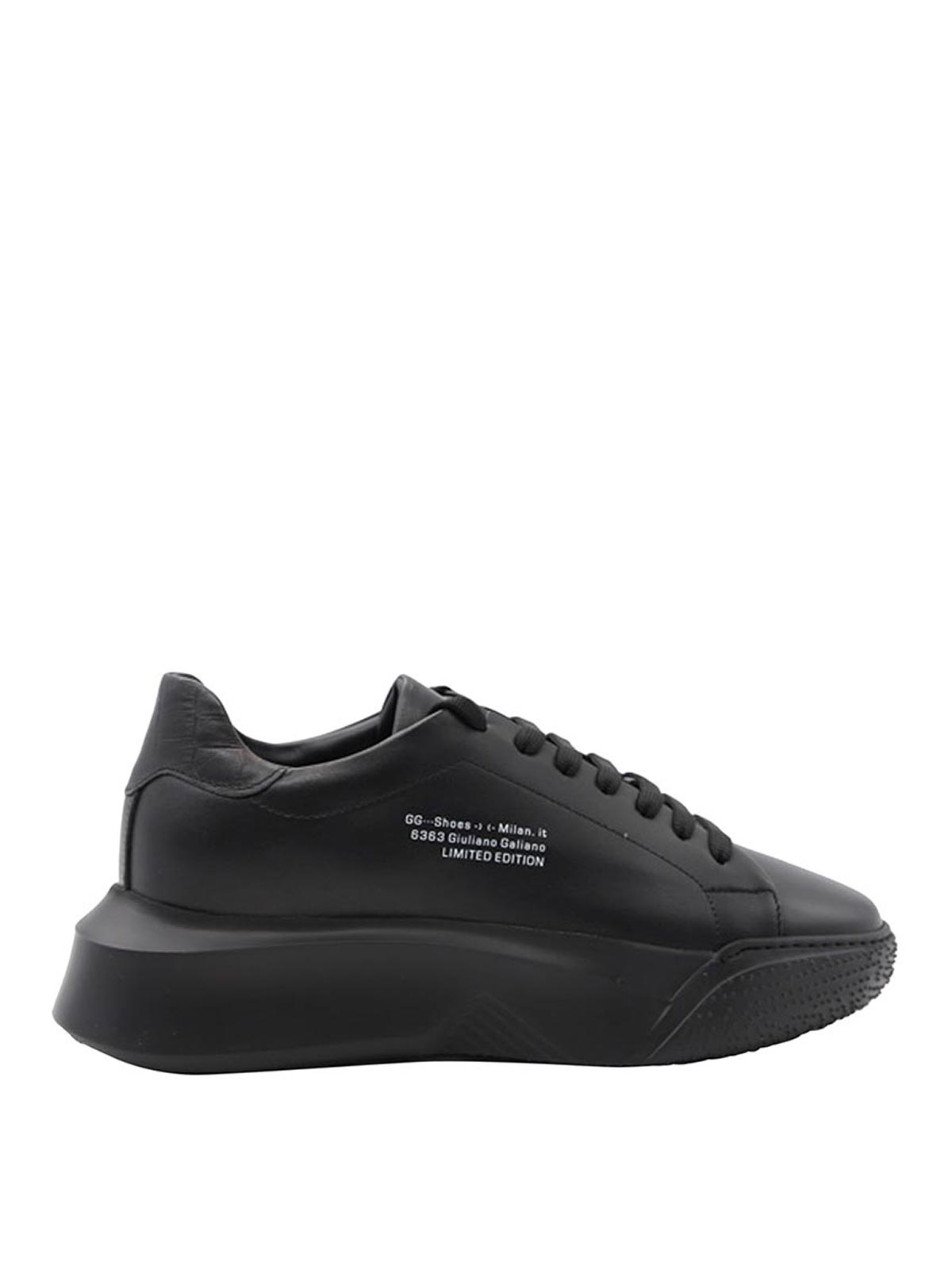Shop Giuliano Galiano Nemesis Sneakers In Nappa Leather In Negro
