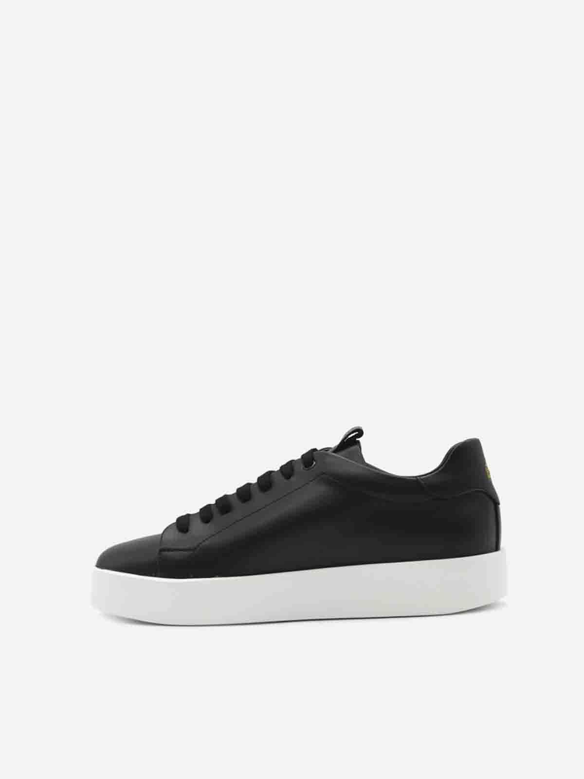 Shop Giuliano Galiano Road Sneakers In Nappa Leather In Negro