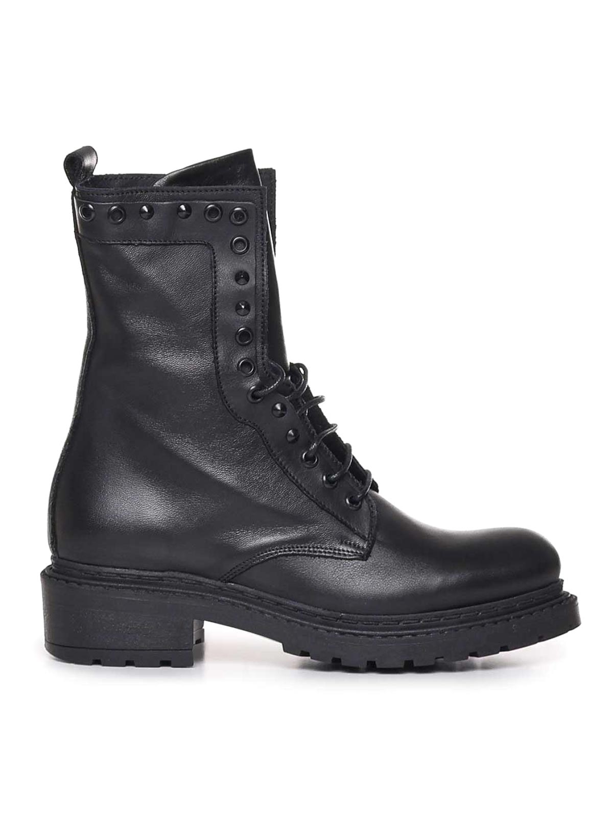 Shop Metisse Studded Combat Boots In Black