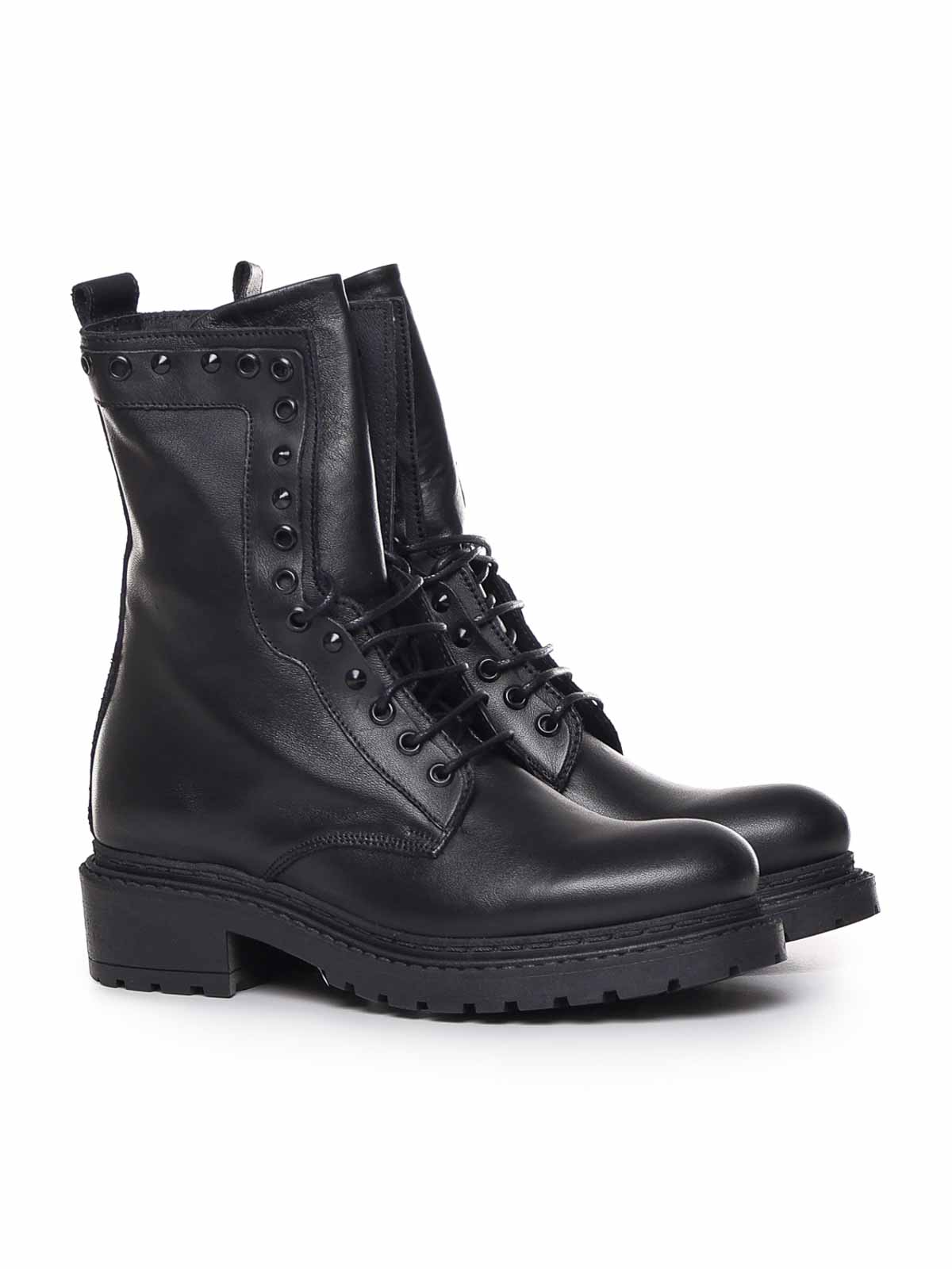 Shop Metisse Studded Combat Boots In Black