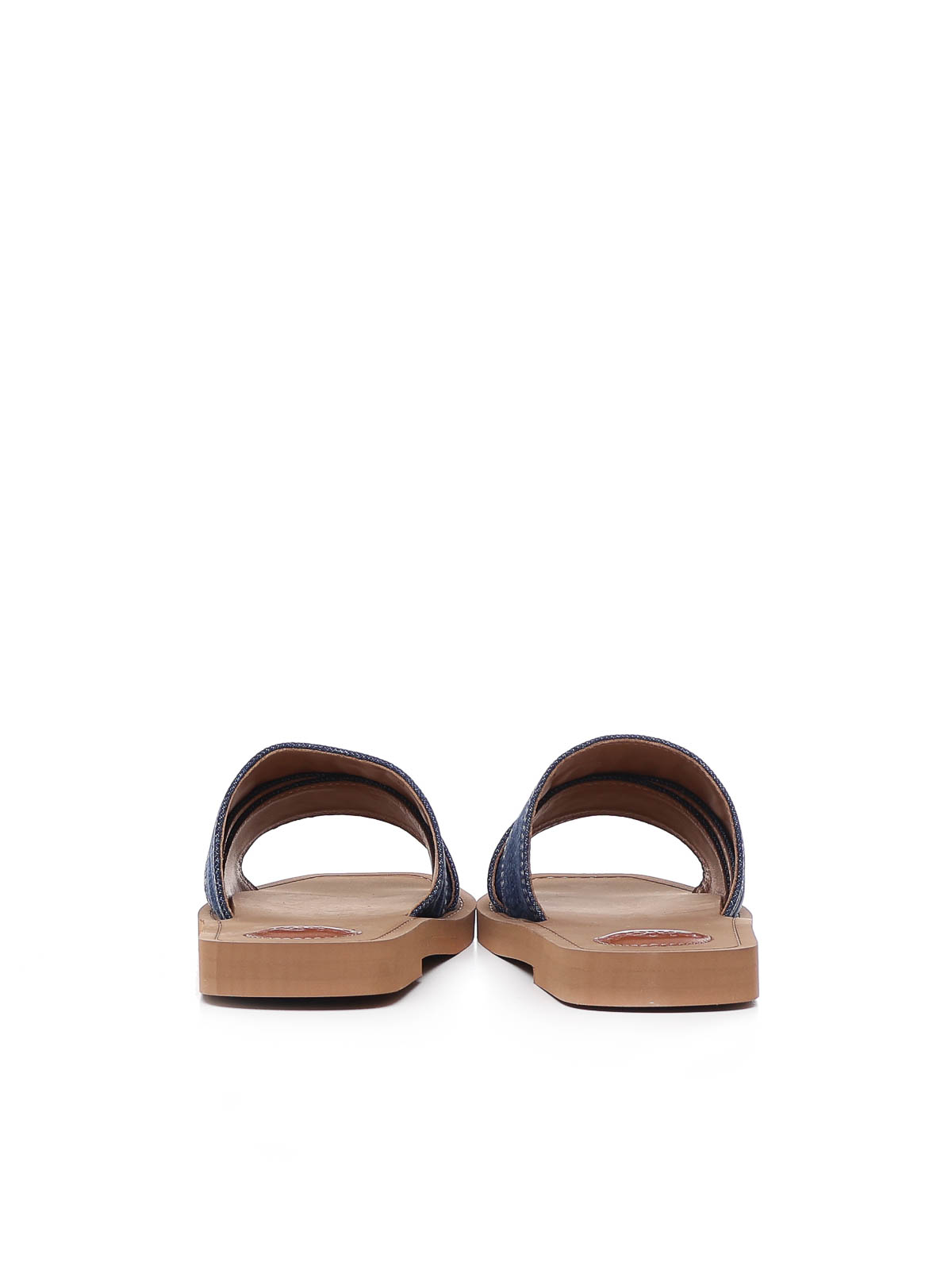 Shop Chloé Woody Flat Sabot In Denim