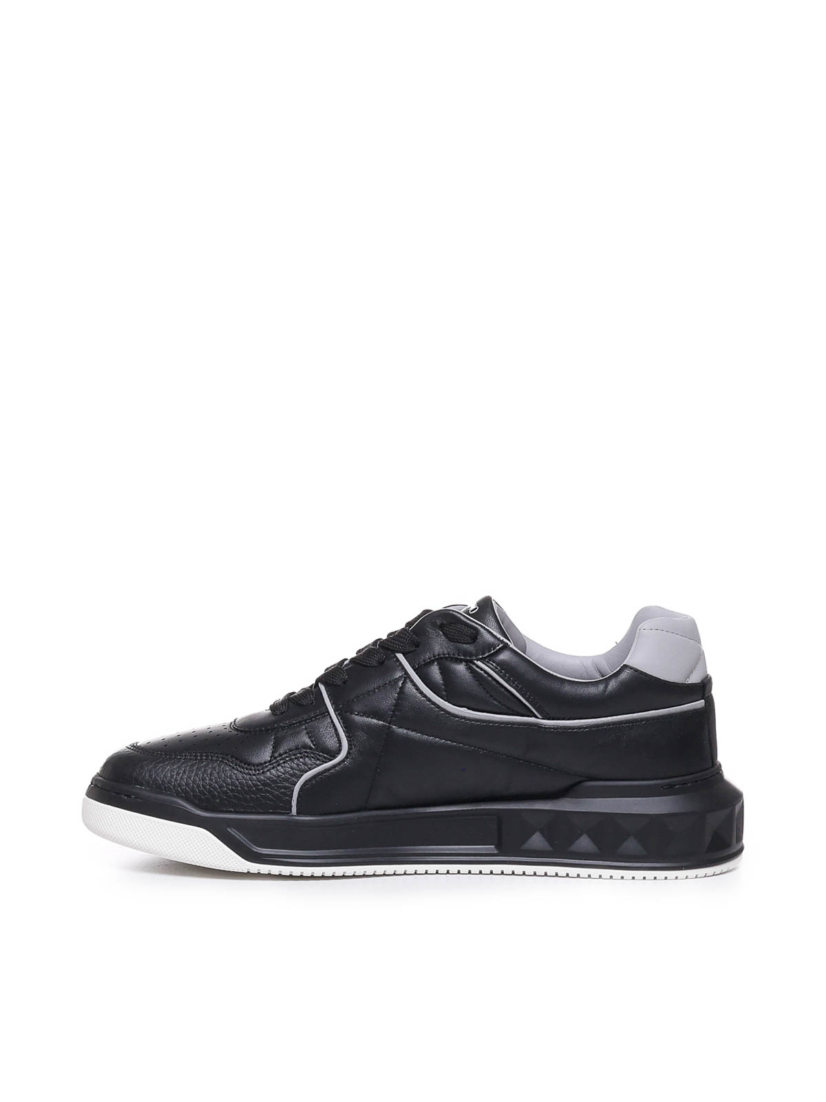 Shop Valentino Low-top Studs Sneakers In Black