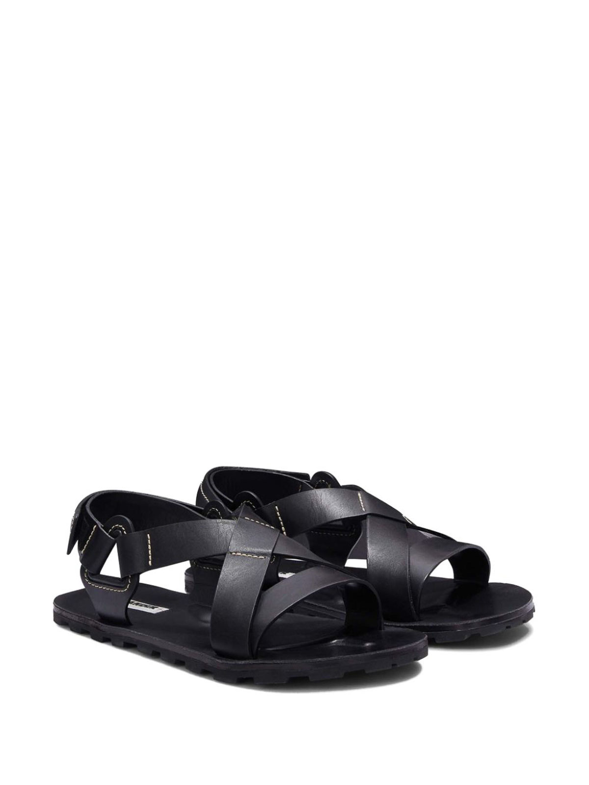 Shop Jil Sander Sandals In Black