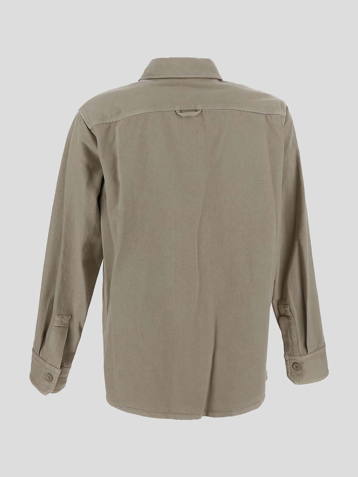 Shop Apc Shirt In Taupe Denim With Long Sleeves In Beige