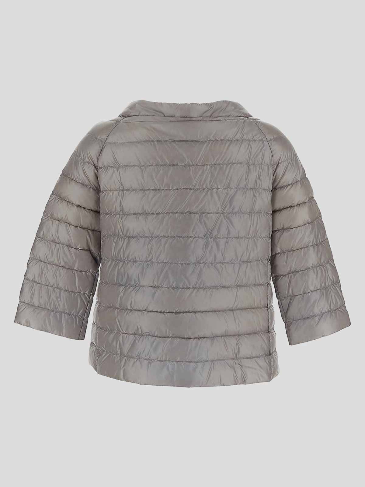 Shop Herno Jacket With Long Sleeves In Grey
