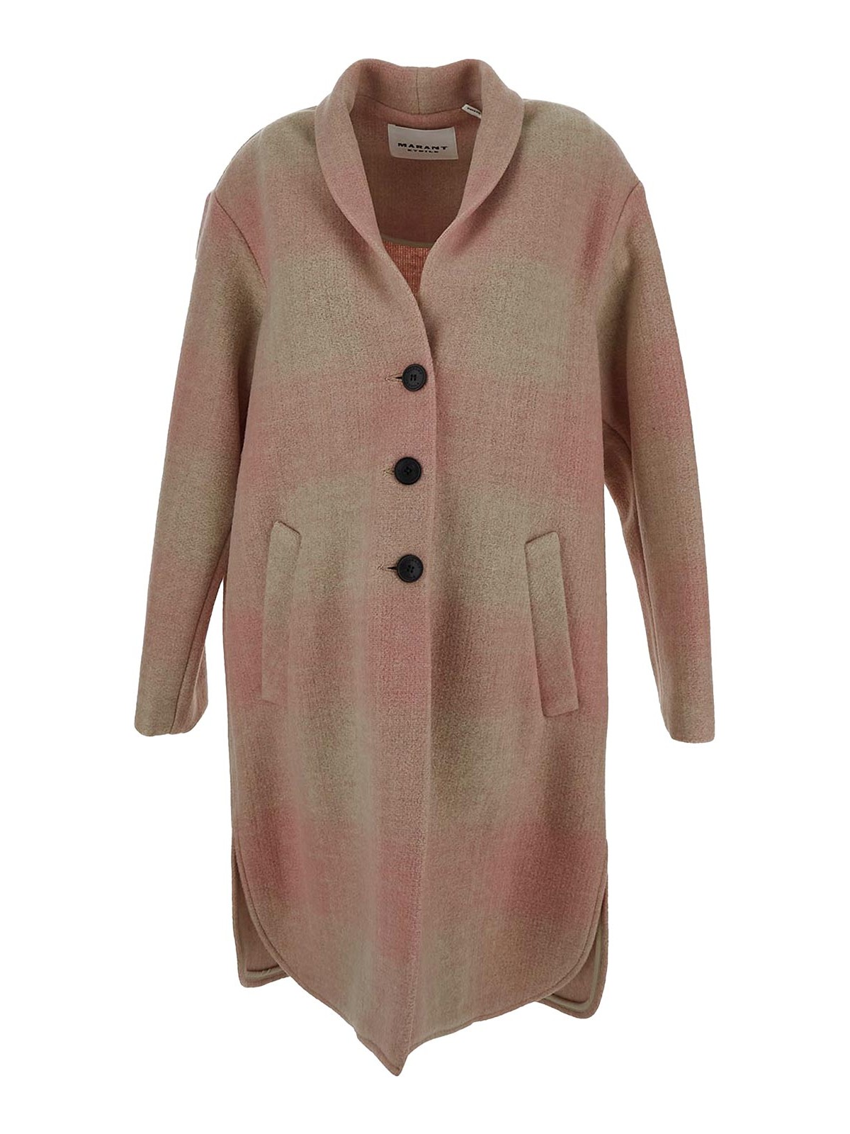 Shop Isabel Marant Étoile Coat With Long Sleeves In Pink