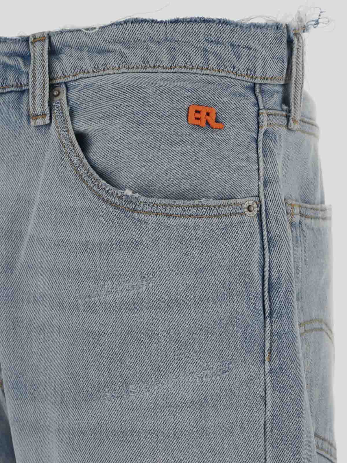 Shop Erl Washed Effect Jeans In Blue