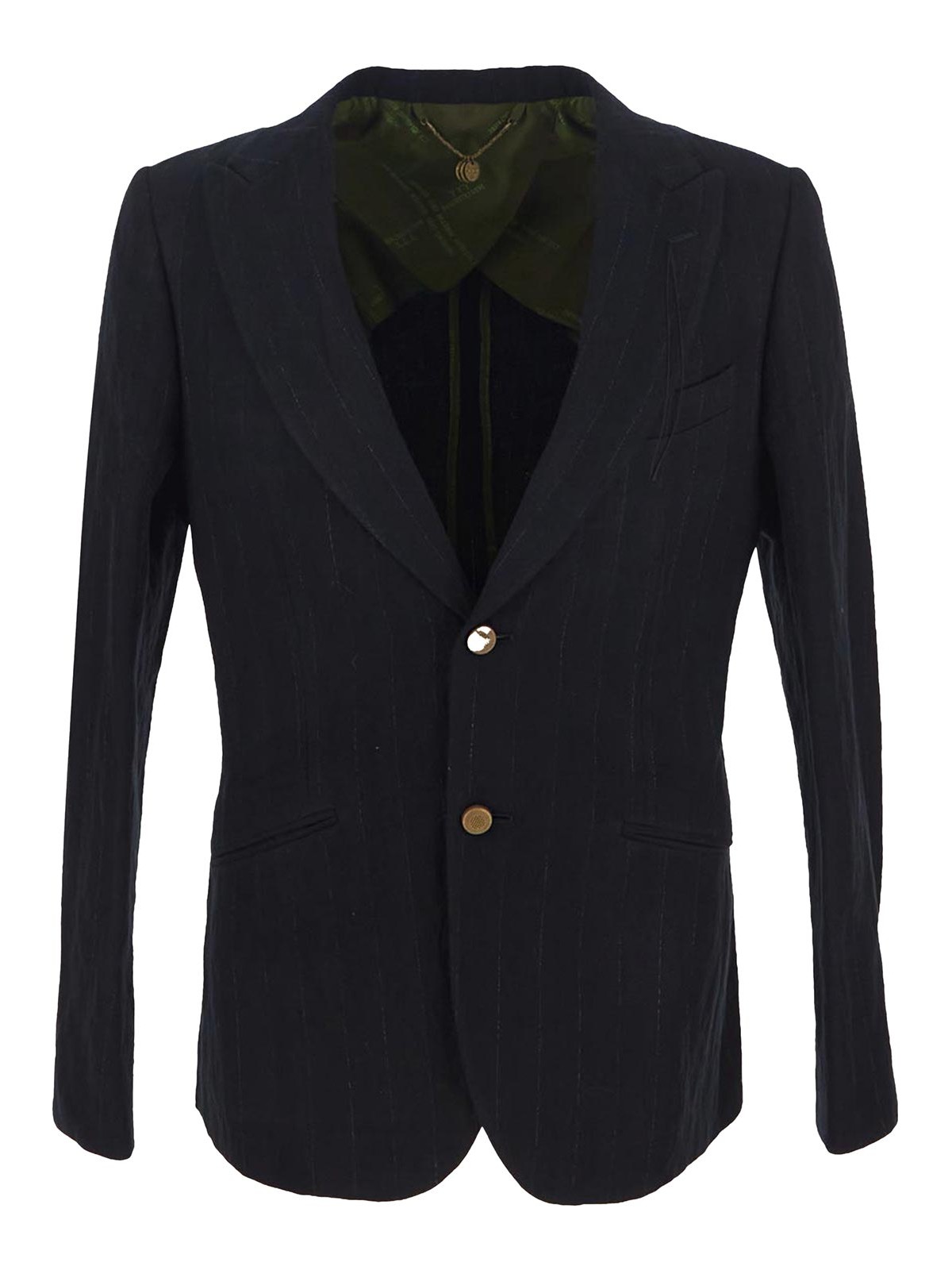 Shop Maurizio Miri Blue Suit With Button In Black