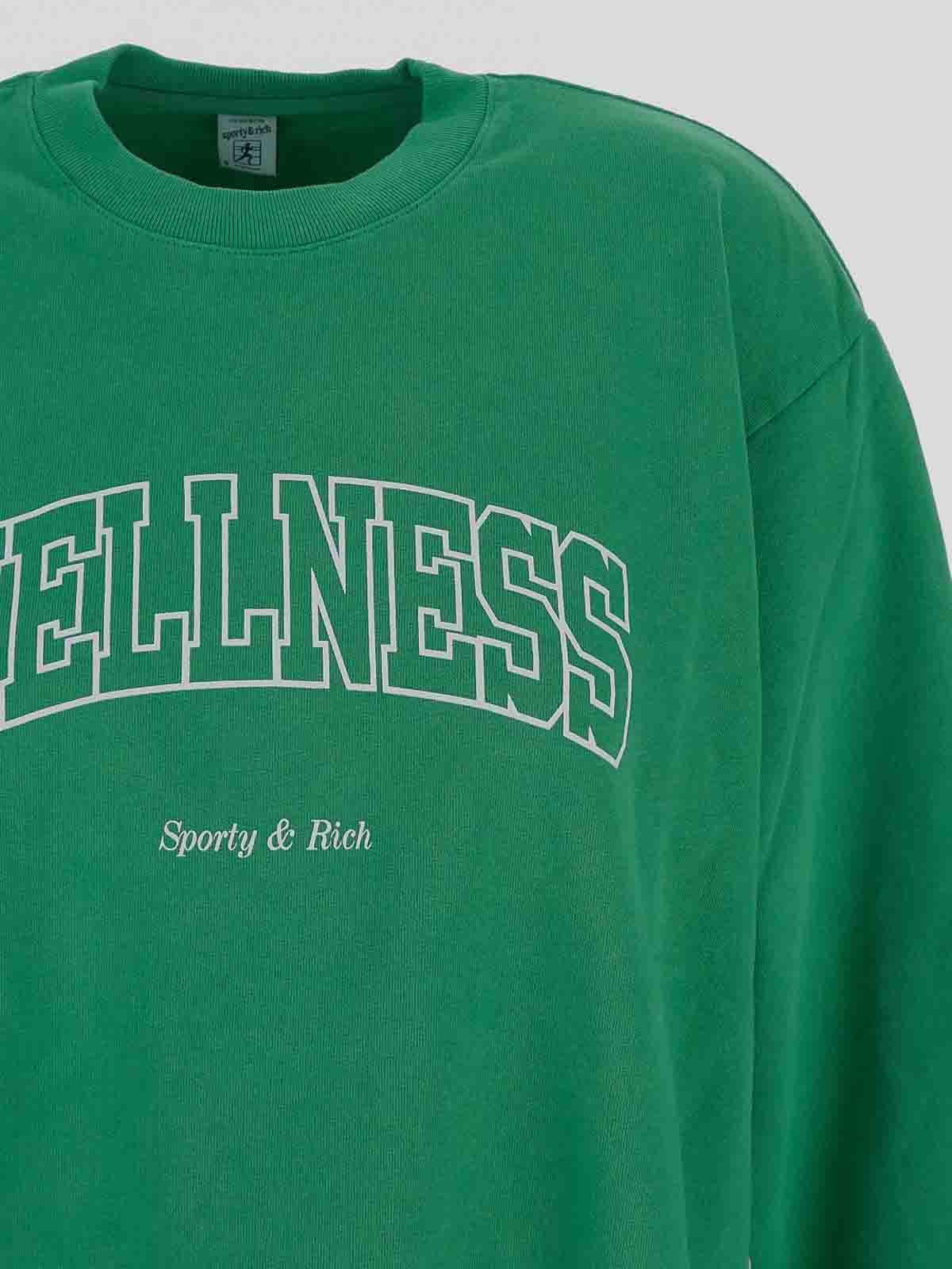 Shop Sporty And Rich Green Sweatshirt With Long Sleeves