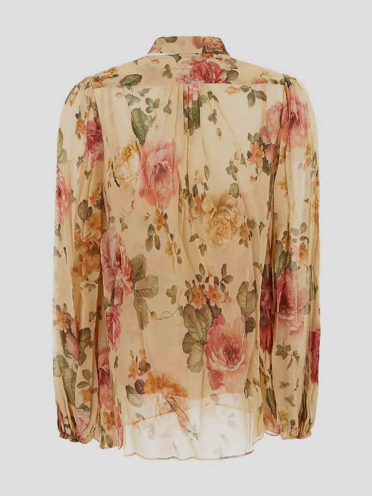 Shop Zimmermann Beige Shirt With Long Sleeves In Nude & Neutrals