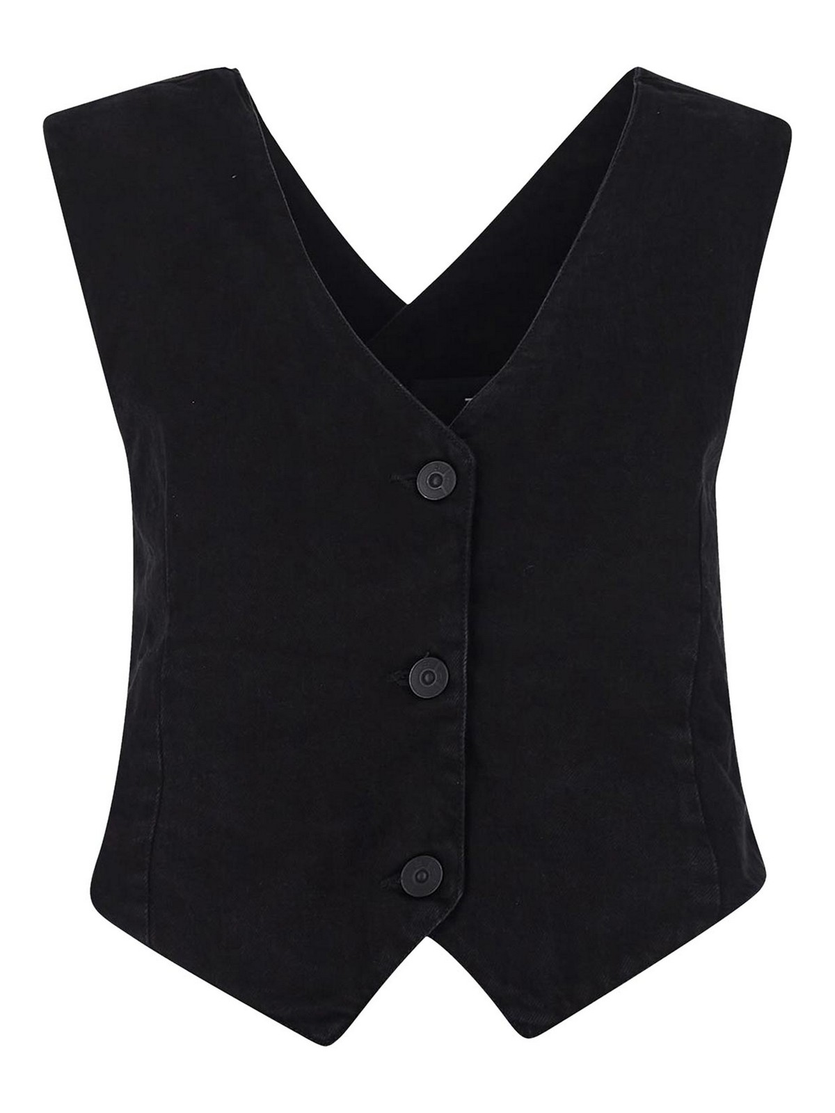 3X1 BLACK GILET WITH BUTTON