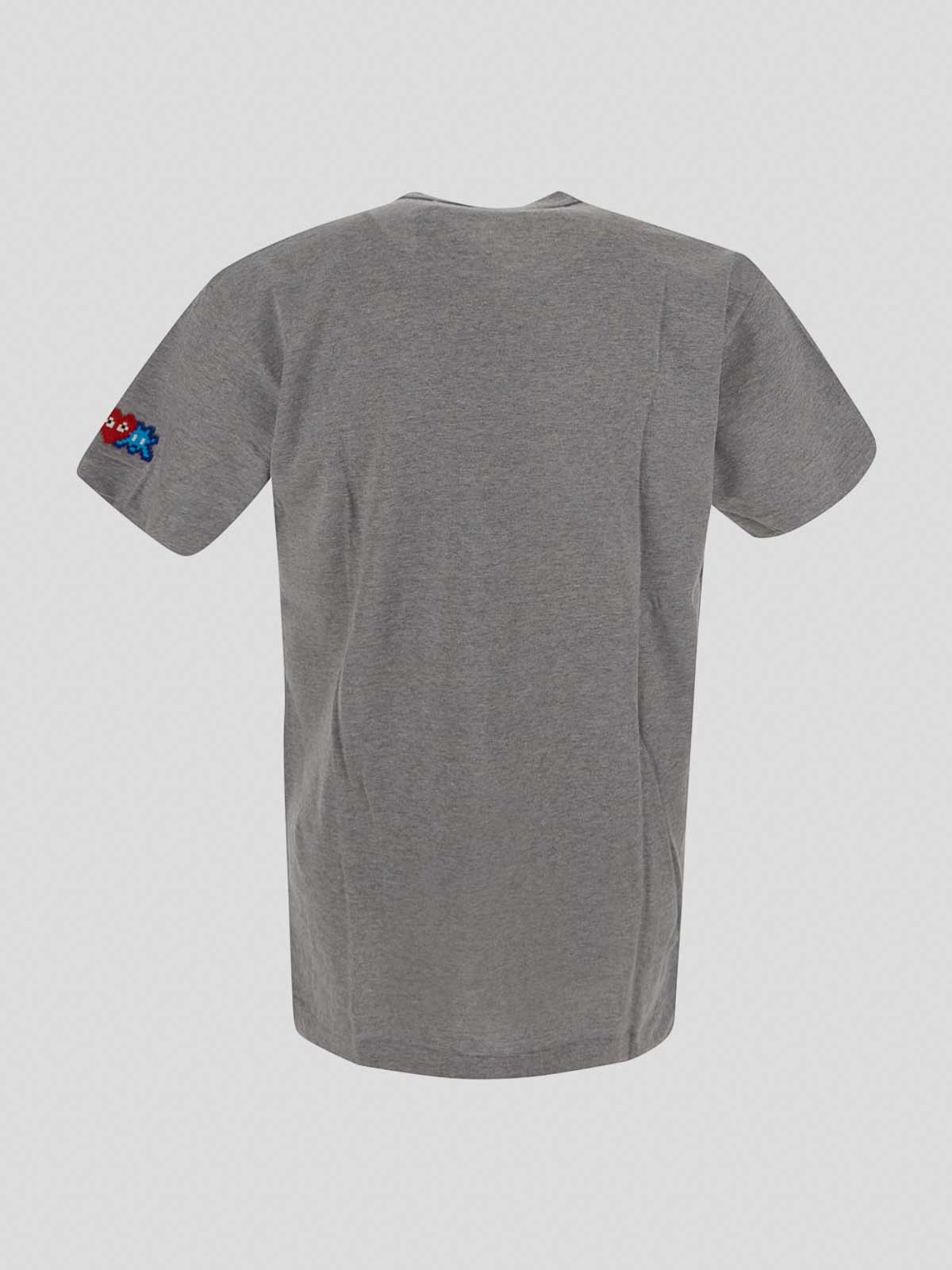 Shop Comme Des Garçons Play Rey T-shirt With Short Sleeves In Grey