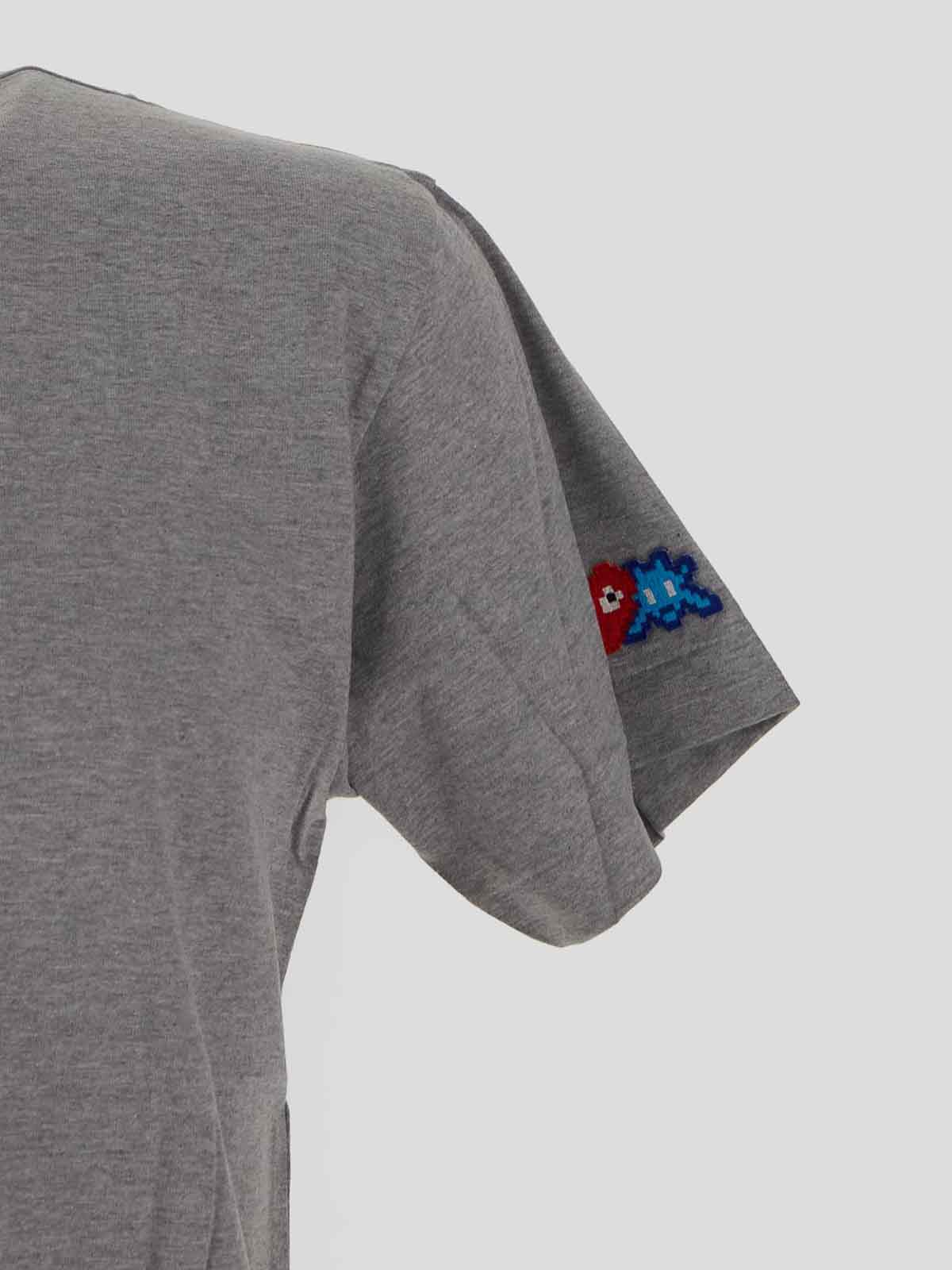 Shop Comme Des Garçons Play Rey T-shirt With Short Sleeves In Grey