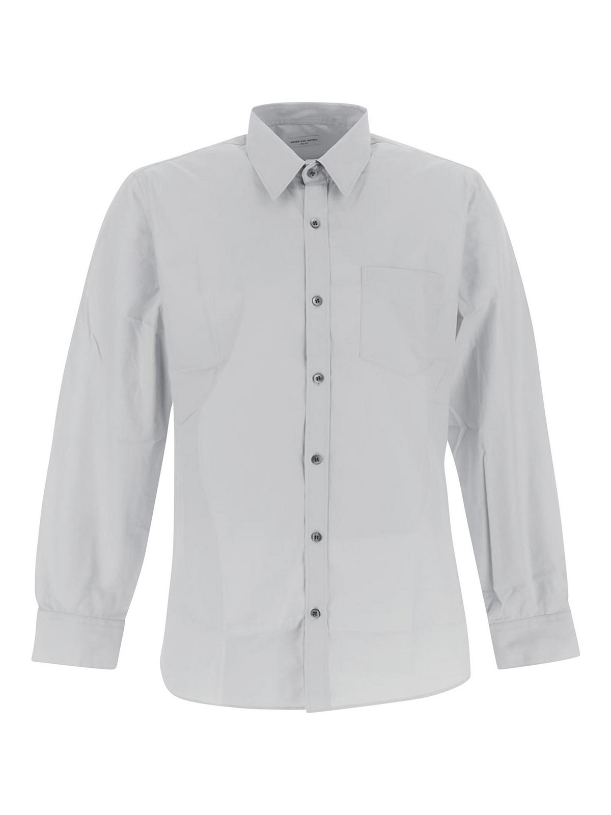 DRIES VAN NOTEN SHIRT IN WHITE WITH POINTED COLLAR