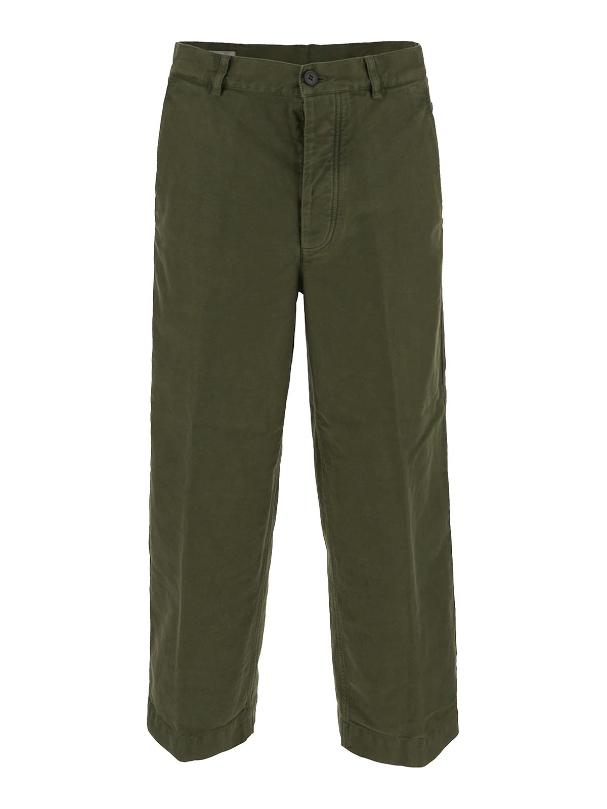 Dries Van Noten Green Trousers With Side Pockets In Light Brown