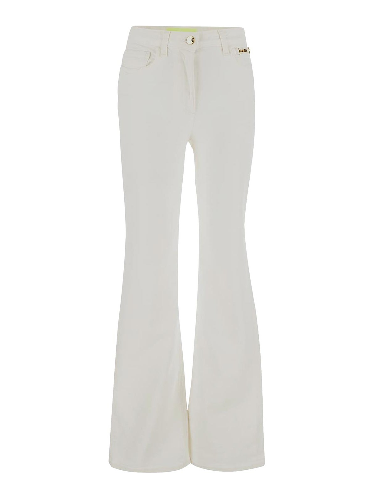 ELISABETTA FRANCHI WHITE JEANS WITH SIDE POCKETS