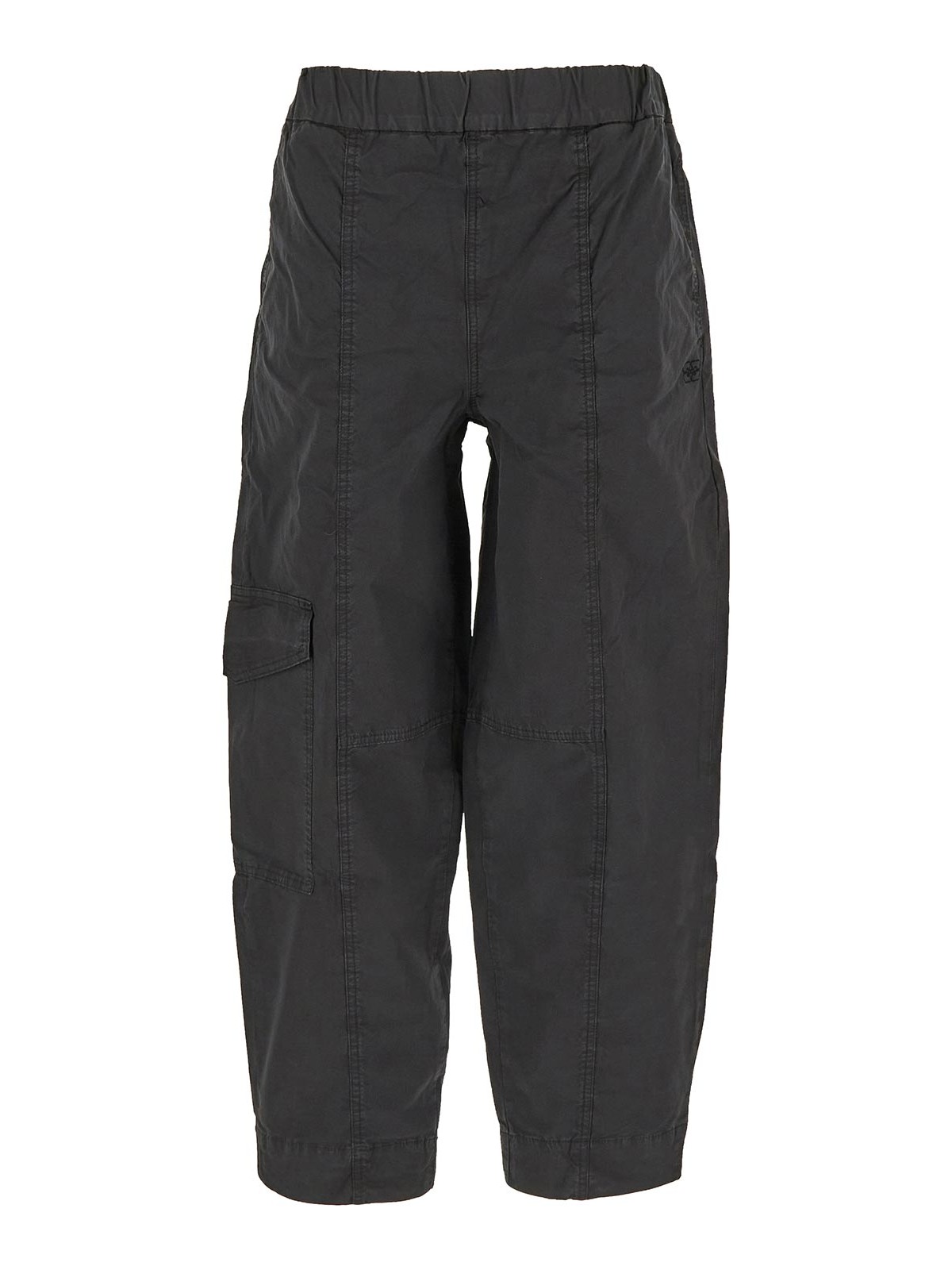 GANNI GREY TROUSERS WITH ELASTICATED WAIST
