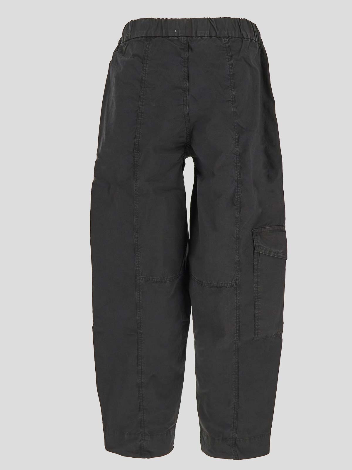 Shop Ganni Grey Trousers With Elasticated Waist
