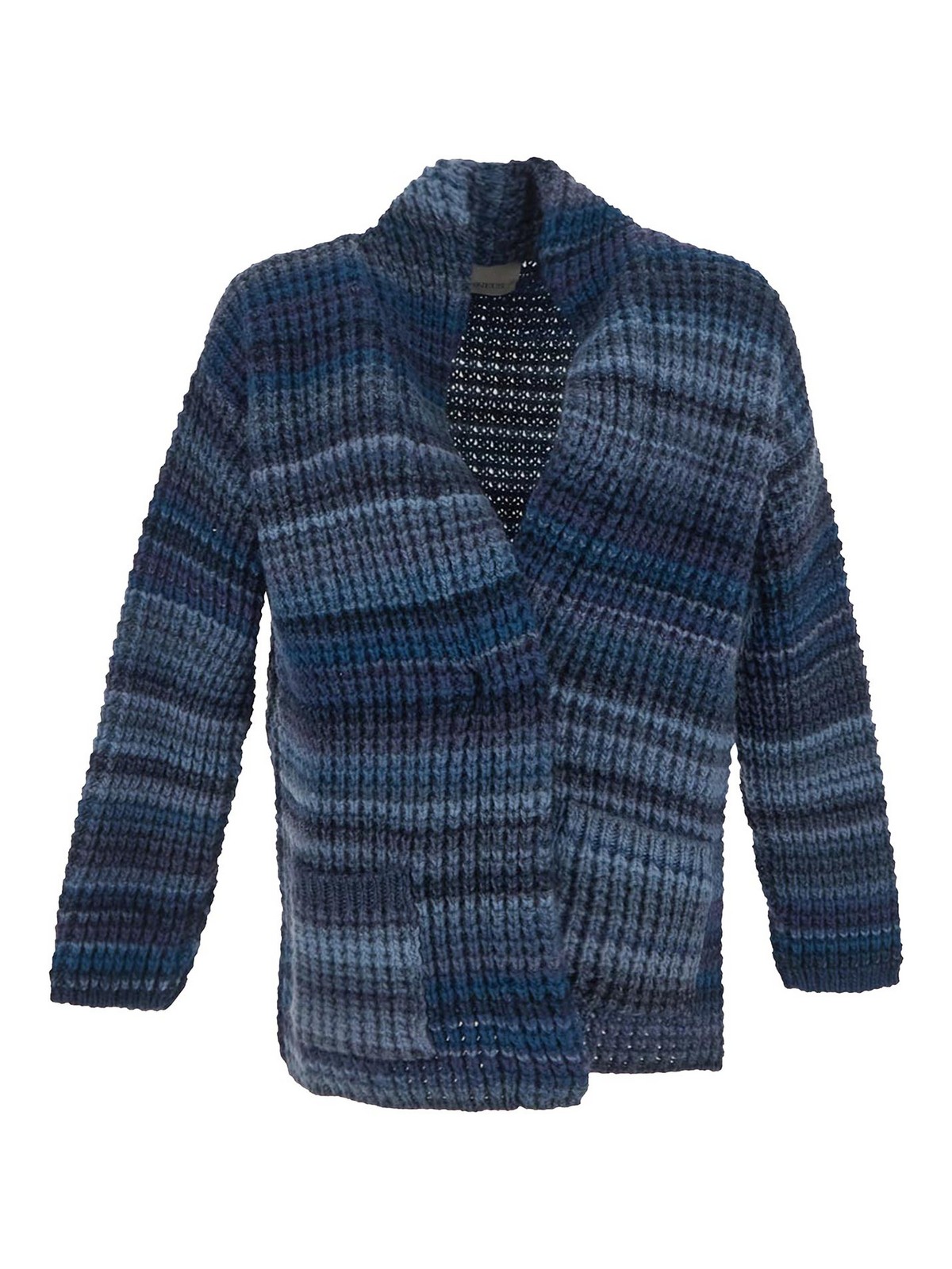 Shop Laneus Blue Cardigan With Long Sleeves