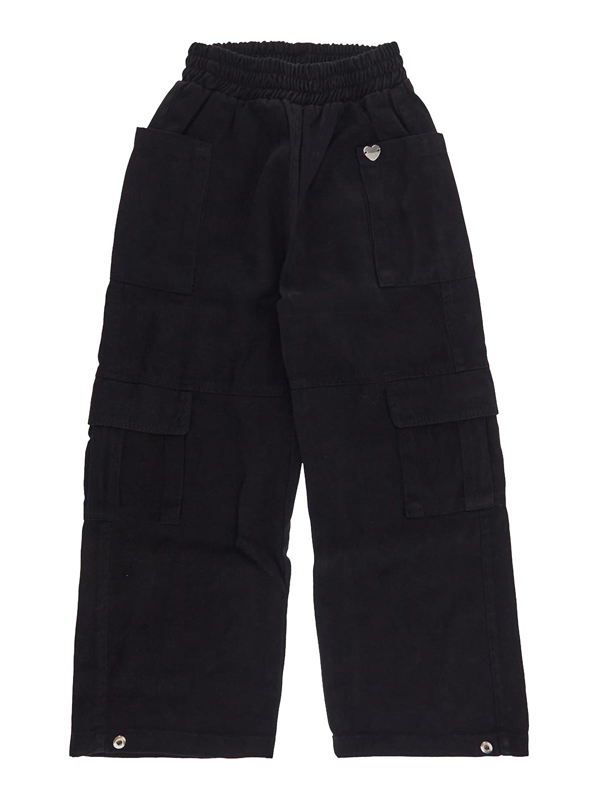 Monnalisa Kids' Beige Trousers With Side Pockets In Black