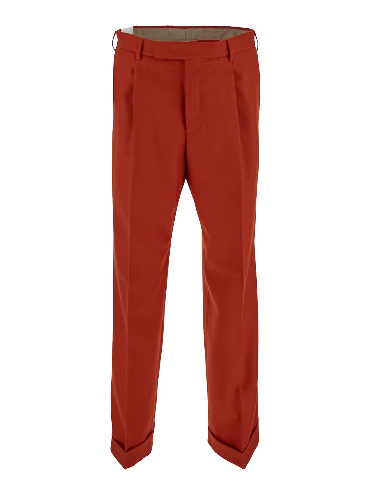 Pt Torino Red Trousers With Side Pockets In Orange