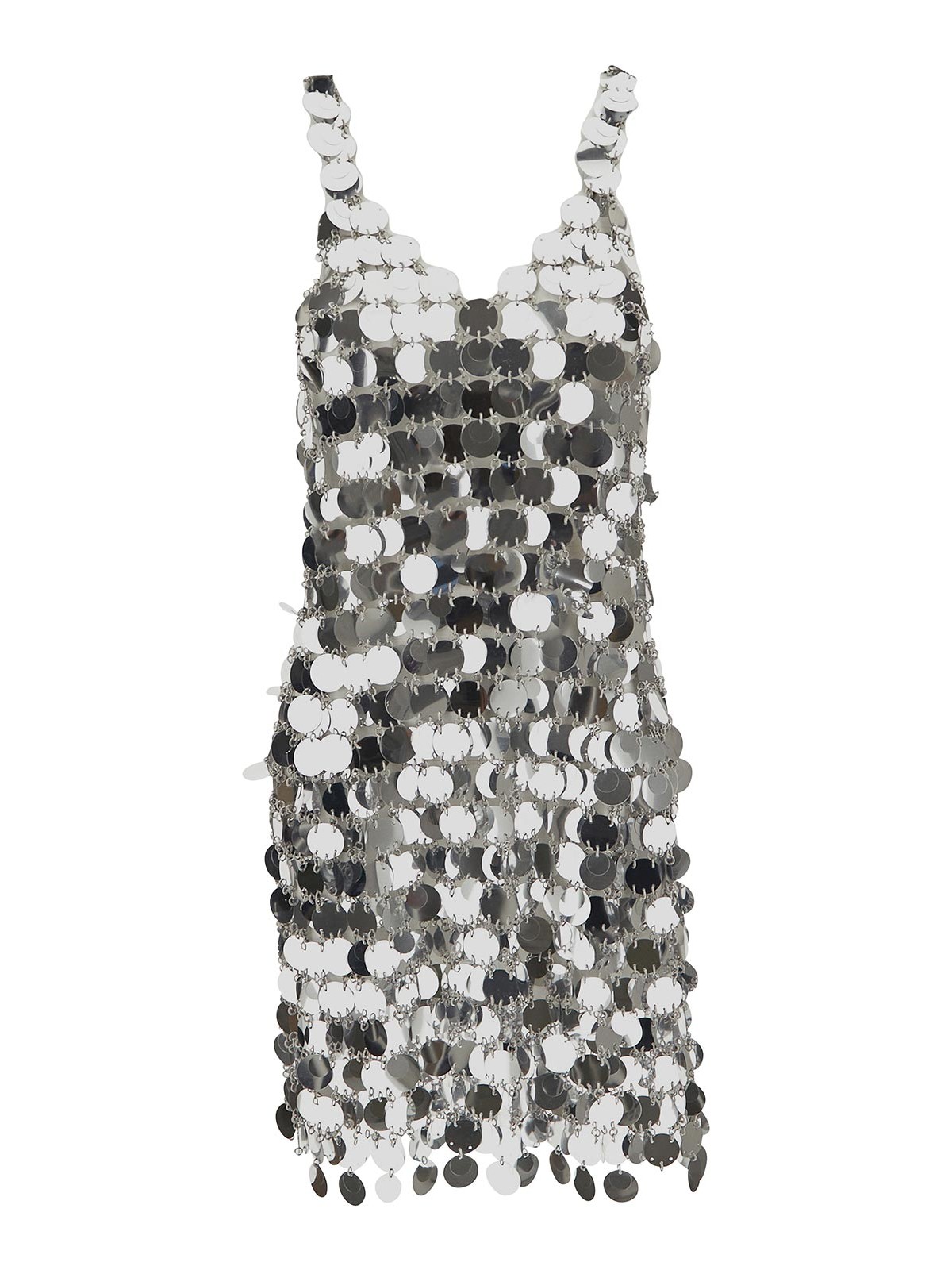 Rabanne Mirror Effect Dress In Silver