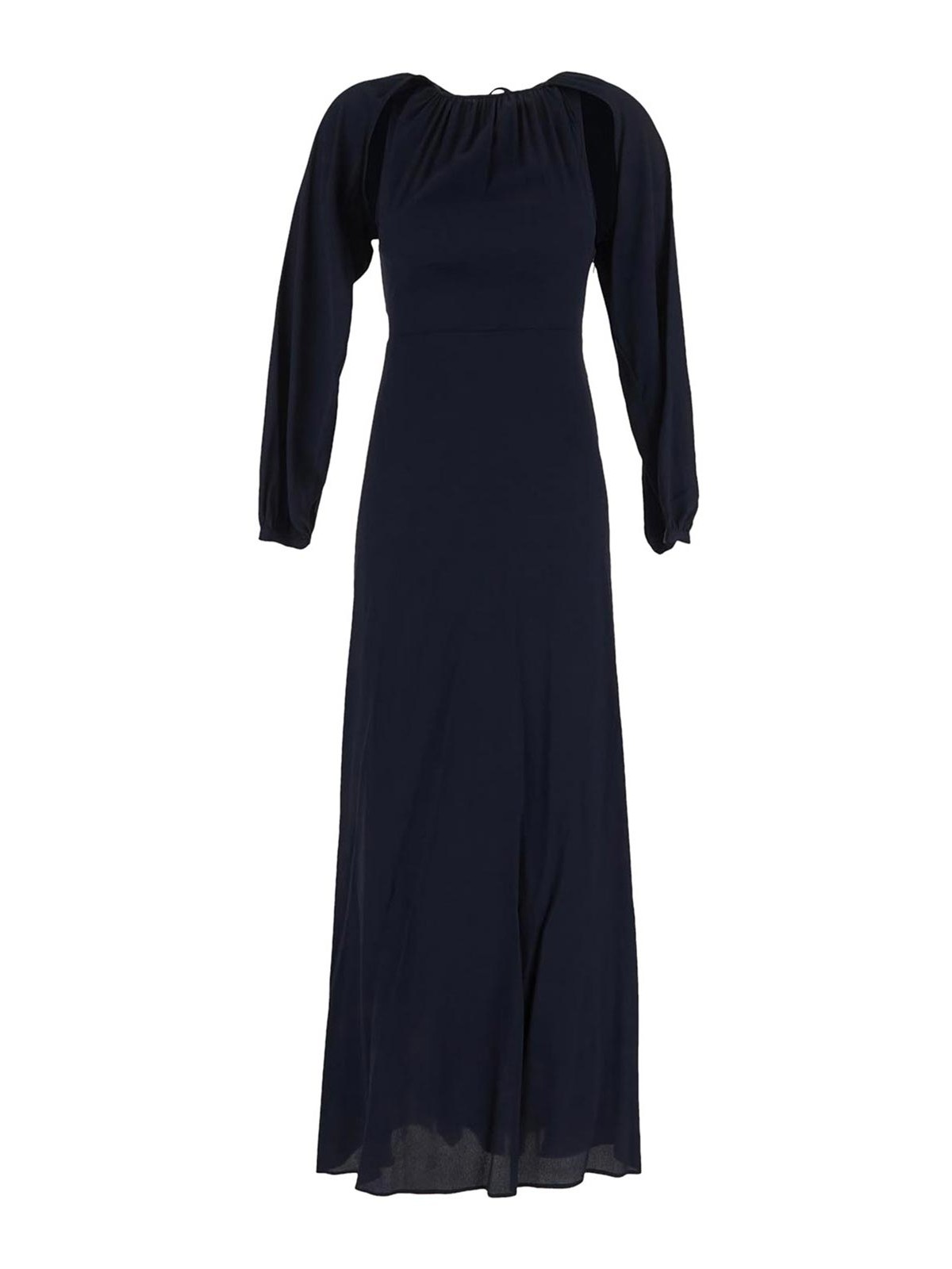 Shop Semicouture Long Sleeves Dress In Blue
