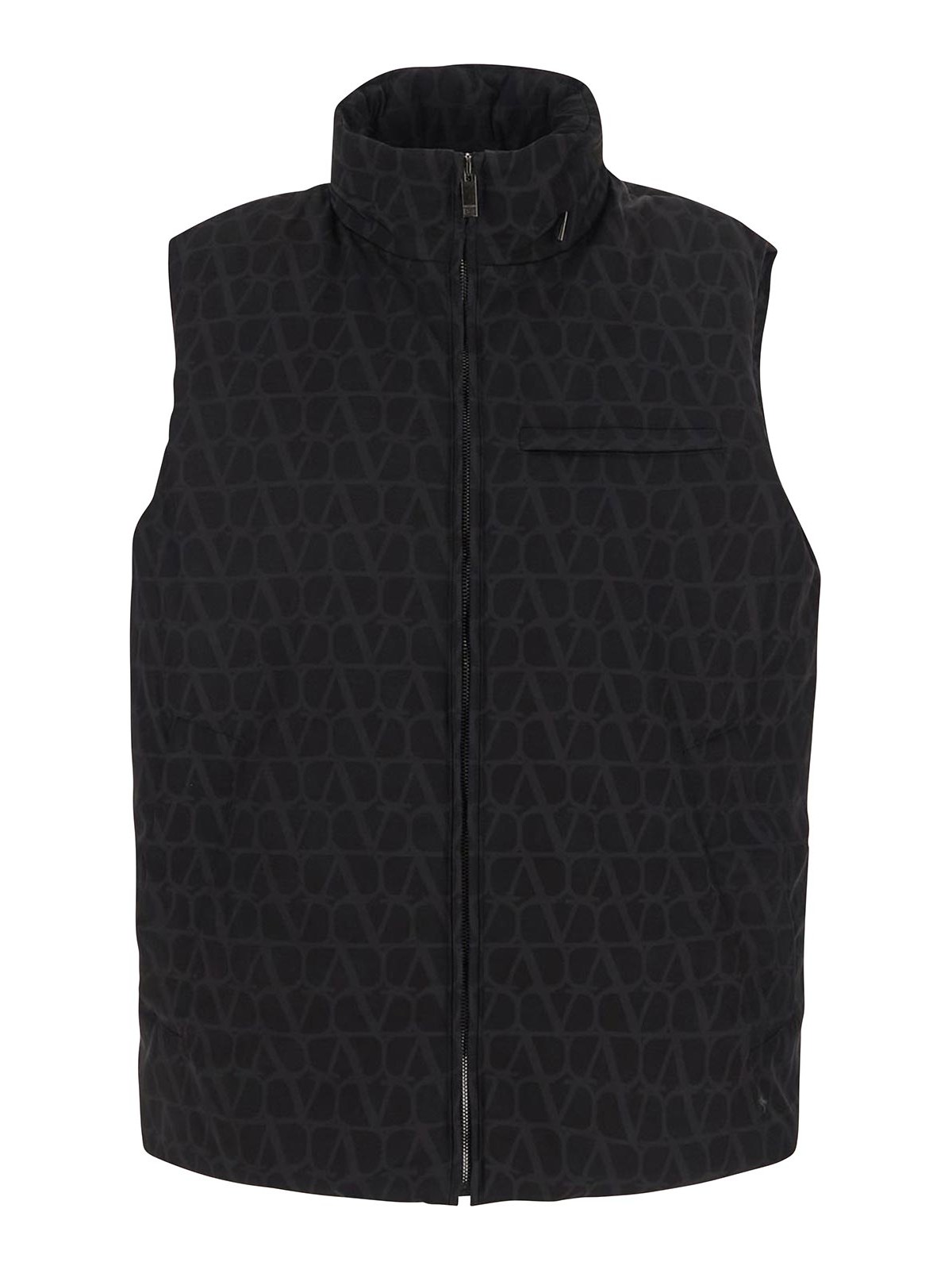Shop Valentino Padded Vest In Black