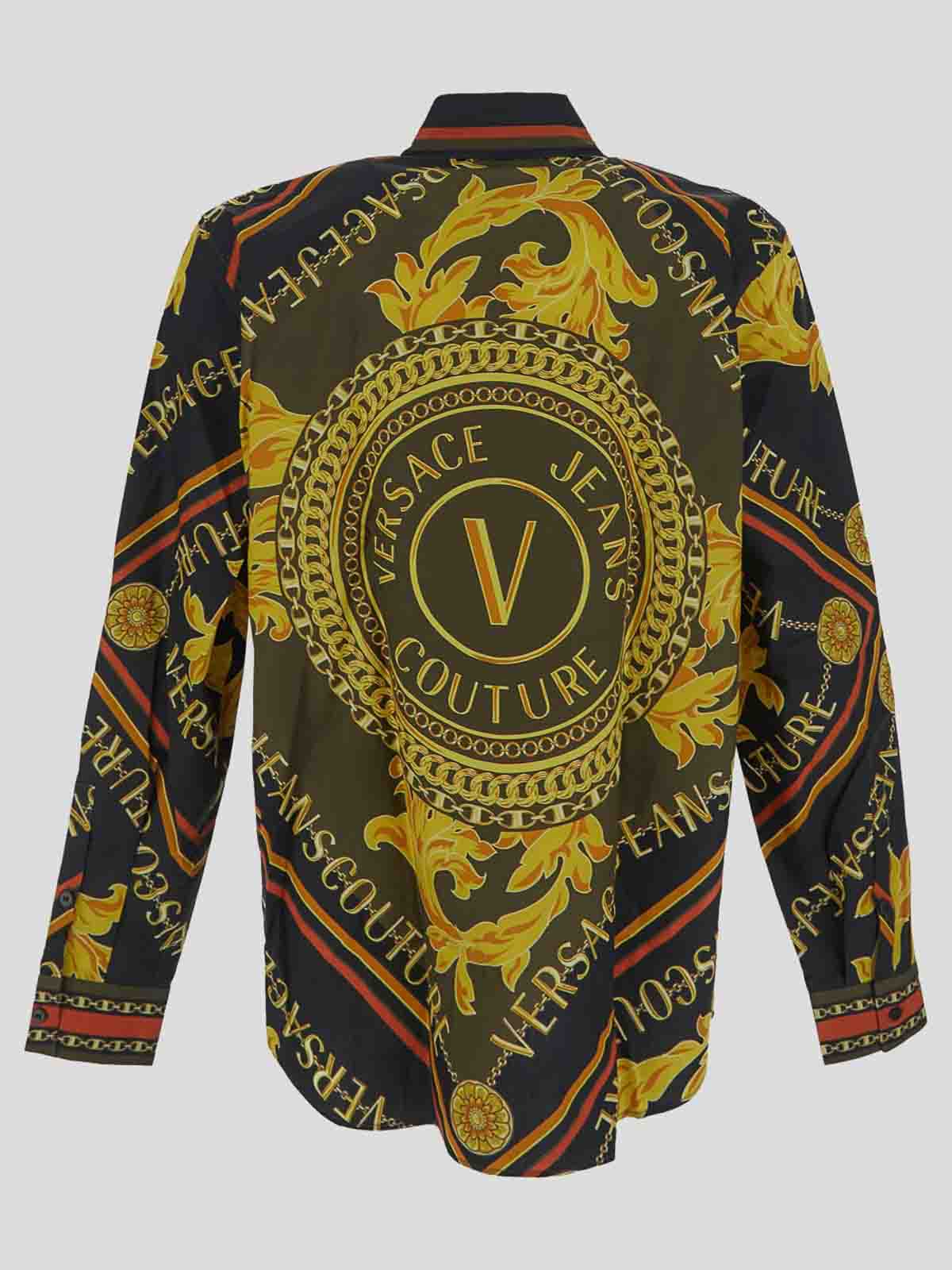 Shop Versace Jeans Couture Shirt With Foulard In Black