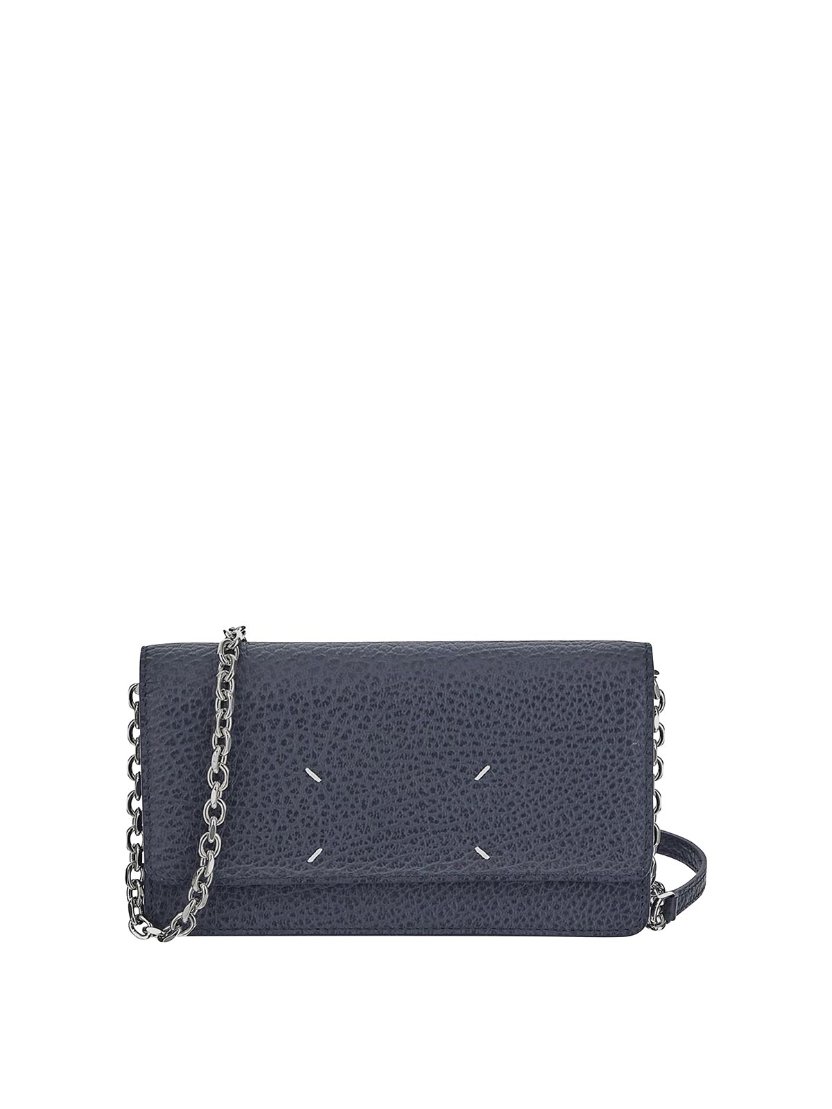 Maison Margiela Grey Wallet With Chain Strap In Blue