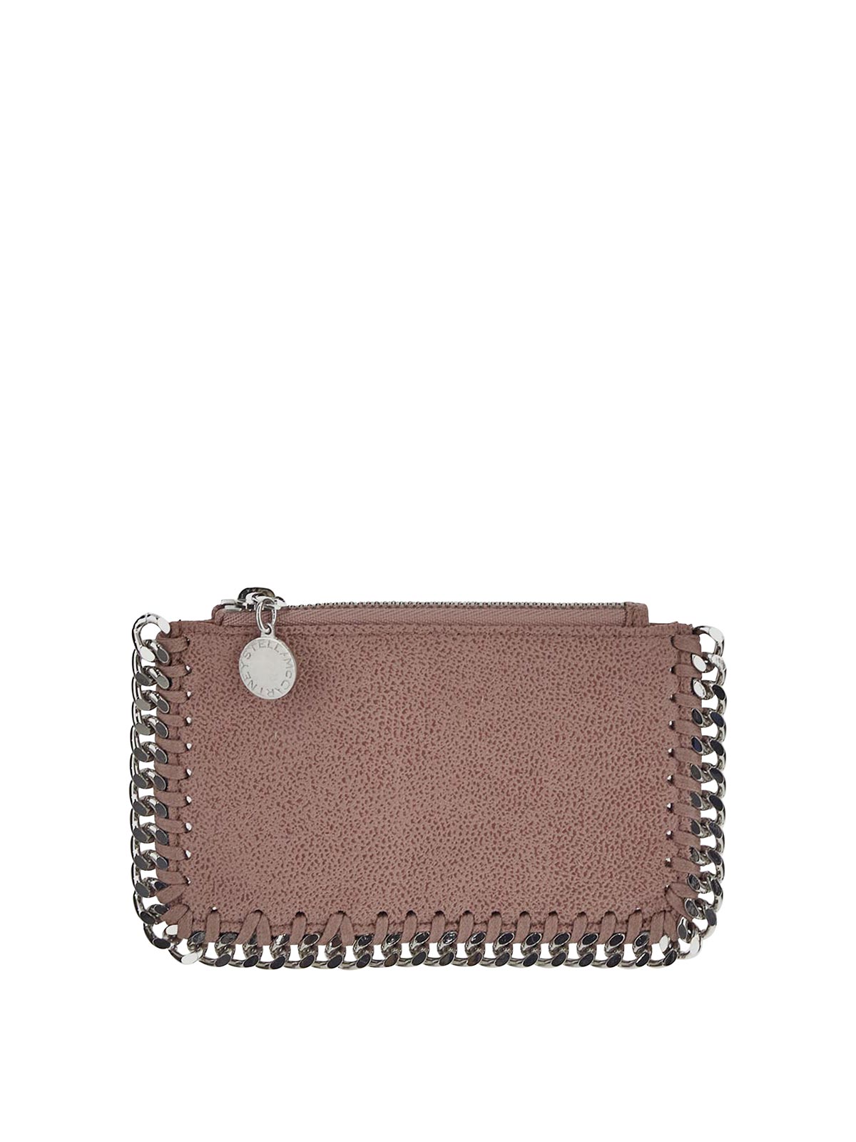 Stella Mccartney Card Case In Pink With Chain Edges In Nude & Neutrals